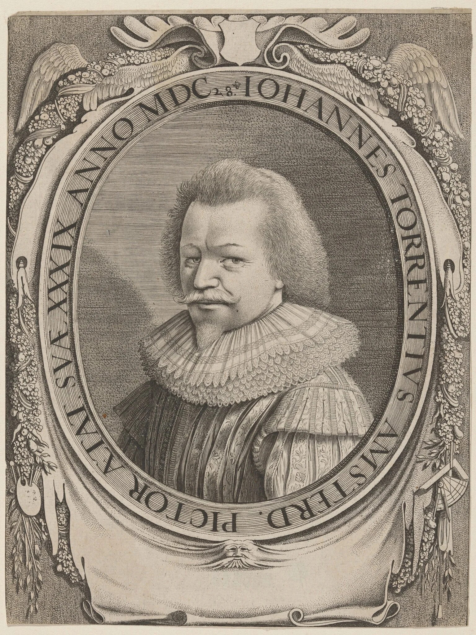 Johannes Torrentius, Dutch Painter, by Jan van de Velde, ink, 1628