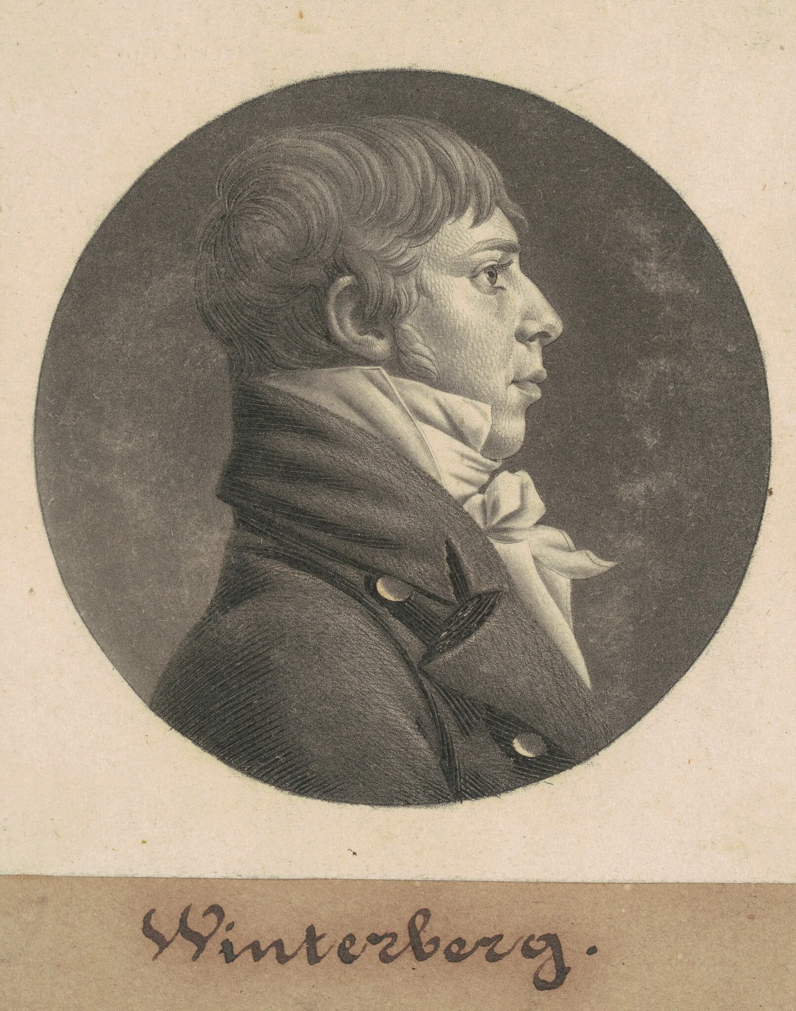 John Winterberry, by Charles Balthazar Julien Févret de Saint-Mémin, ink, 1805