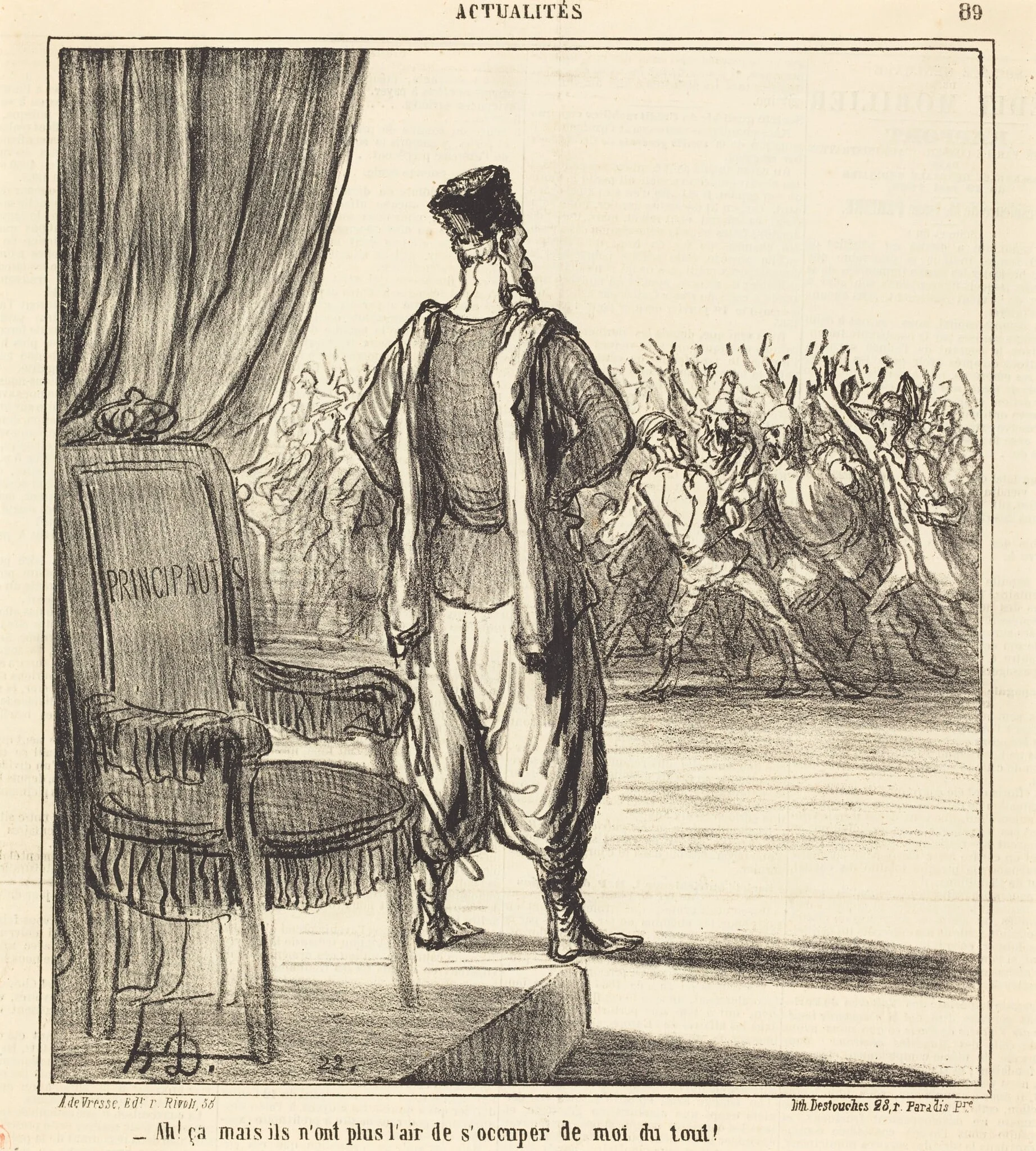Ah! ça... ils n'ont plus l'air de s'occuper de moi, by Honoré Daumier, 1866