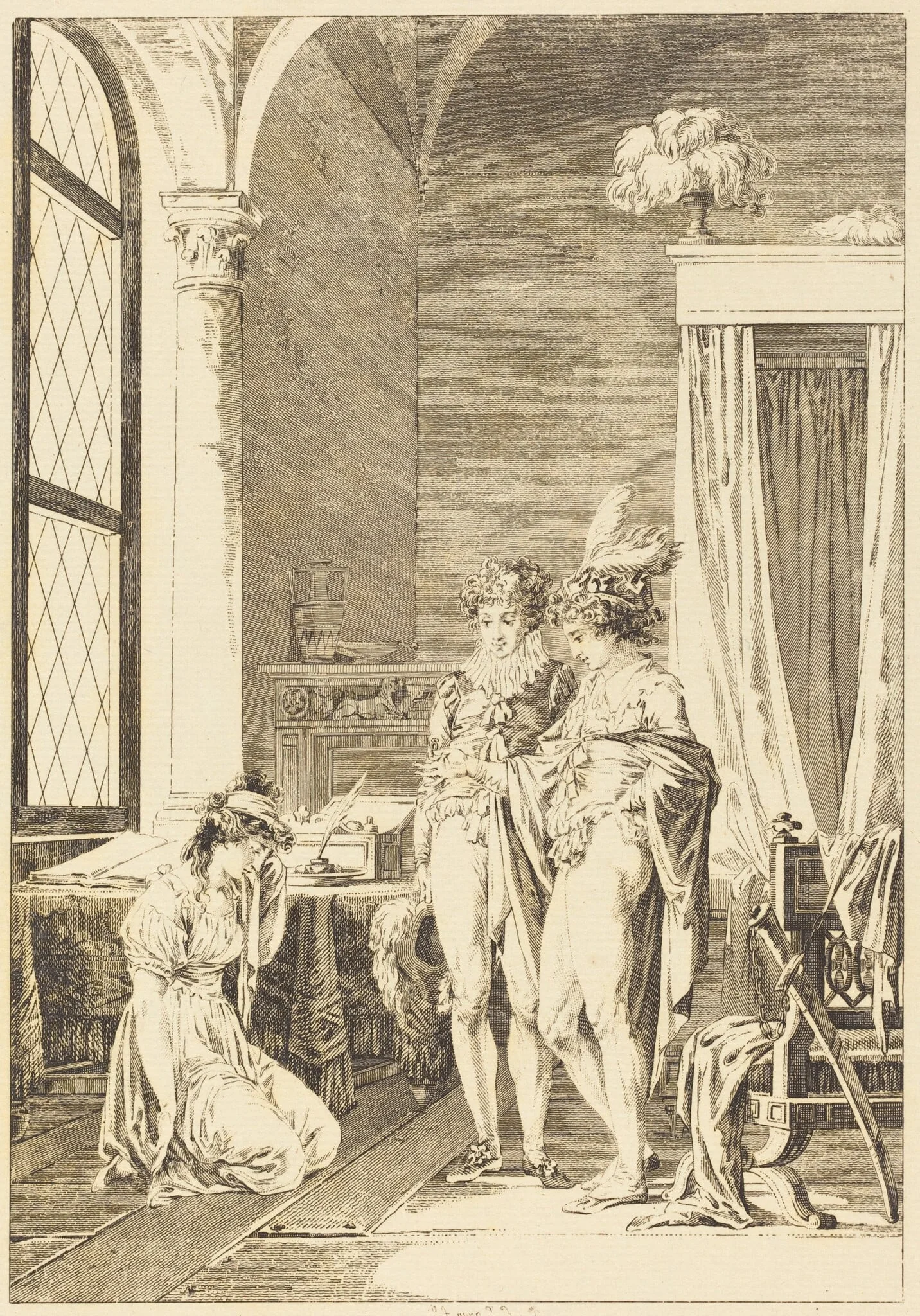 Joconde: Le pardon, by Philippe Triere, ink, 1786