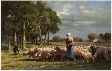 A Shepherdess near a Wood, Barbizon