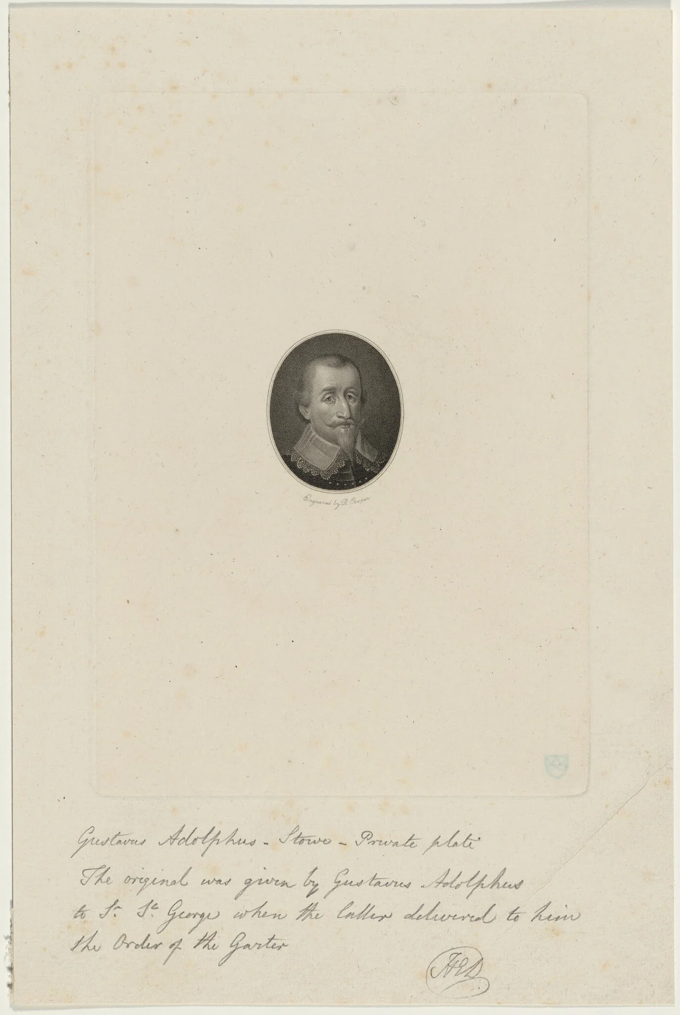 Gustavus Adolphus, by Robert Cooper, ink, 1806