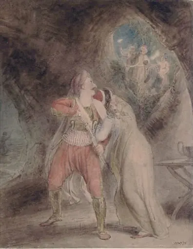 Selim discovered with Zuleika by Giaffir and his men