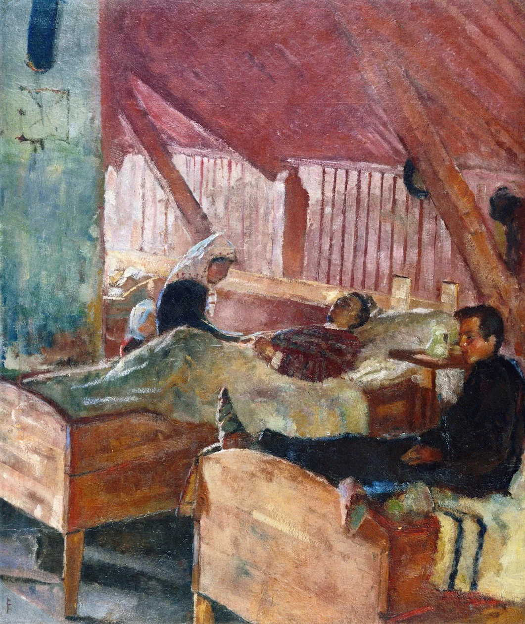The Infirmary at Helgelandsmoen, by Edvard Munch, oil, 1892