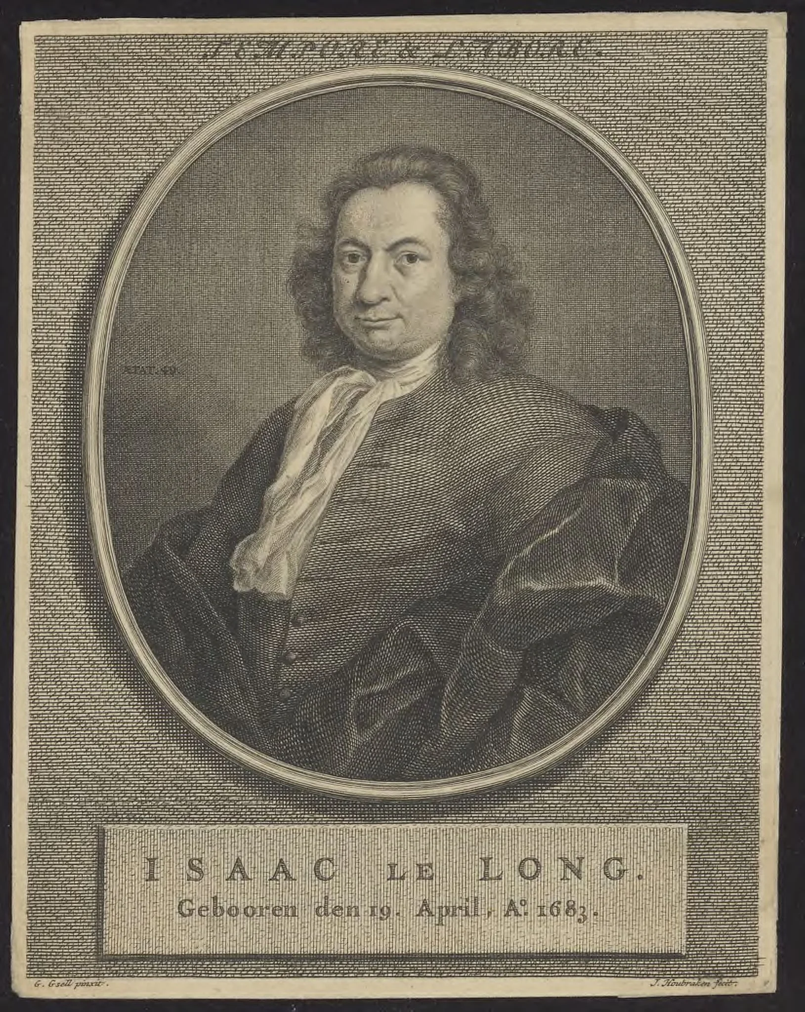 Portrait of Isaac le Long, by Jacob, Houbraken, unspecified, 1750