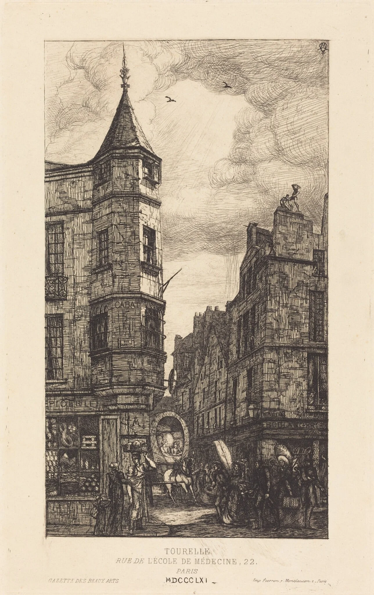 Tourelle, Rue de l'École de Médecine, 22, Paris, by Charles Meryon, ink, 1861