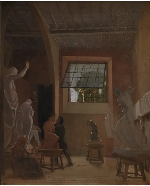 The Sculptor Jens Adolph Jerichau in his Studio in Rome