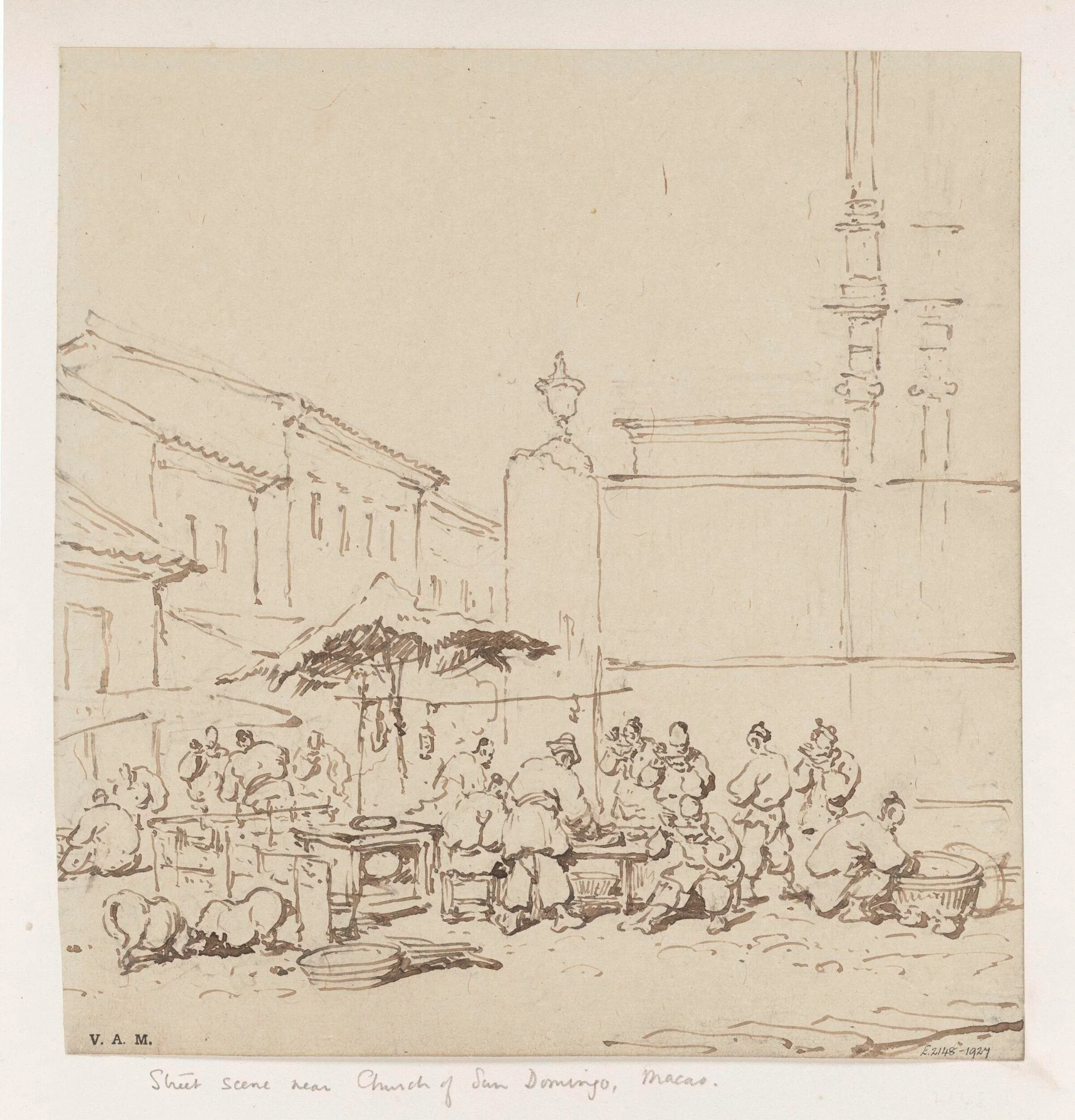 The market outside the church of San Domingos, Macau