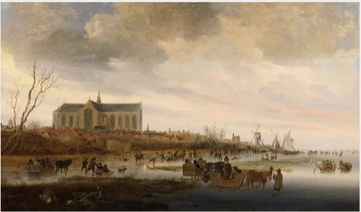 View of Alkmaar with the Grote Kerk, Winter, by Salomon van Ruysdael, unspecified, 1647