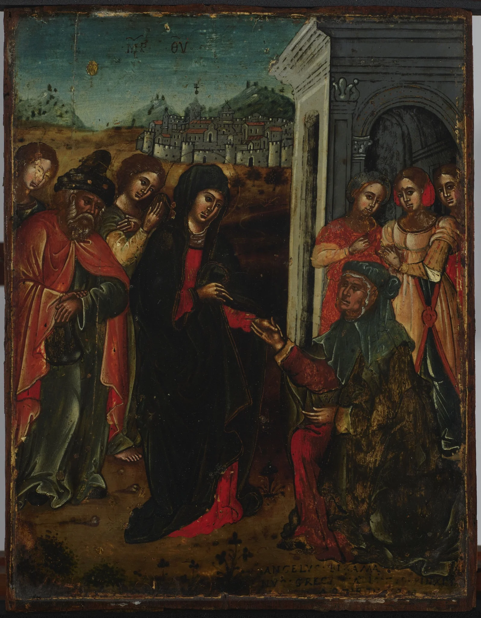 The Visitation, by Angelos Pitzamanos, tempera, 1517