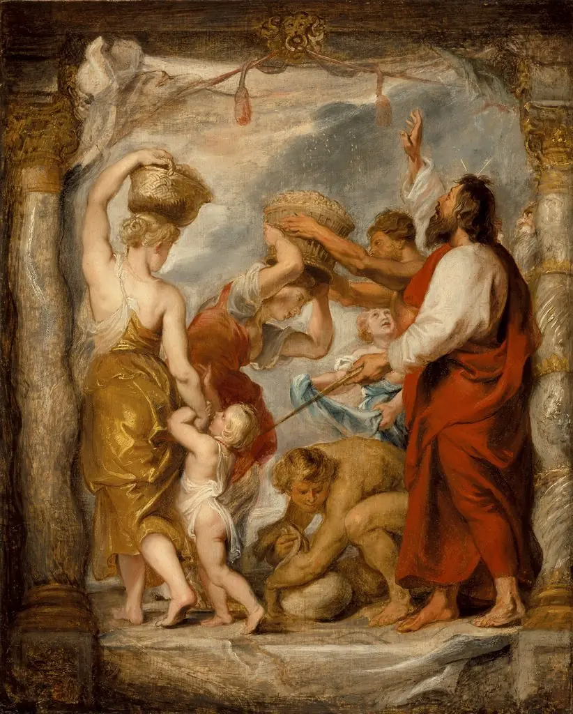 The Israelites Gathering Manna in the Desert