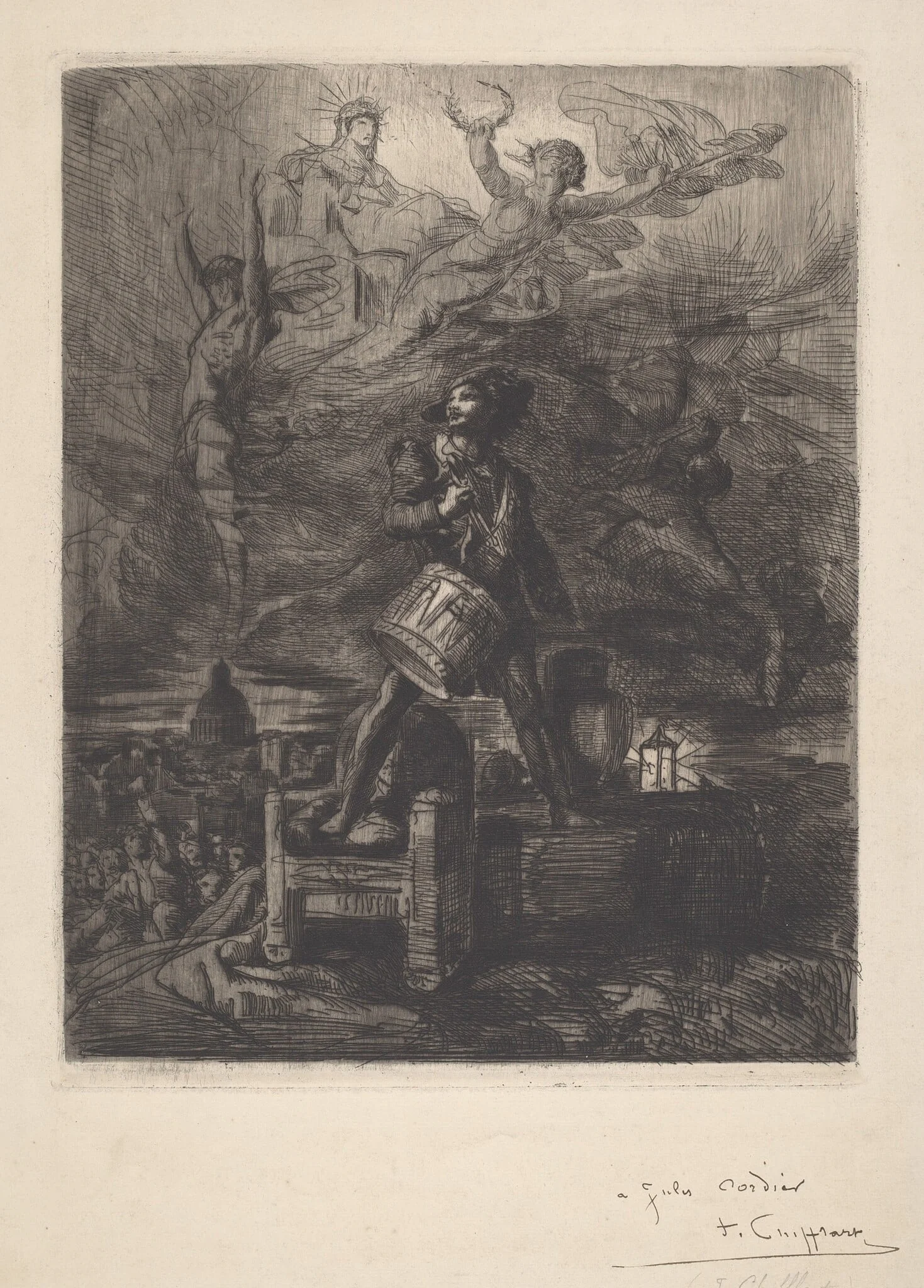 La France Libératrice, by François-Nicolas Chifflart, ink, 1859