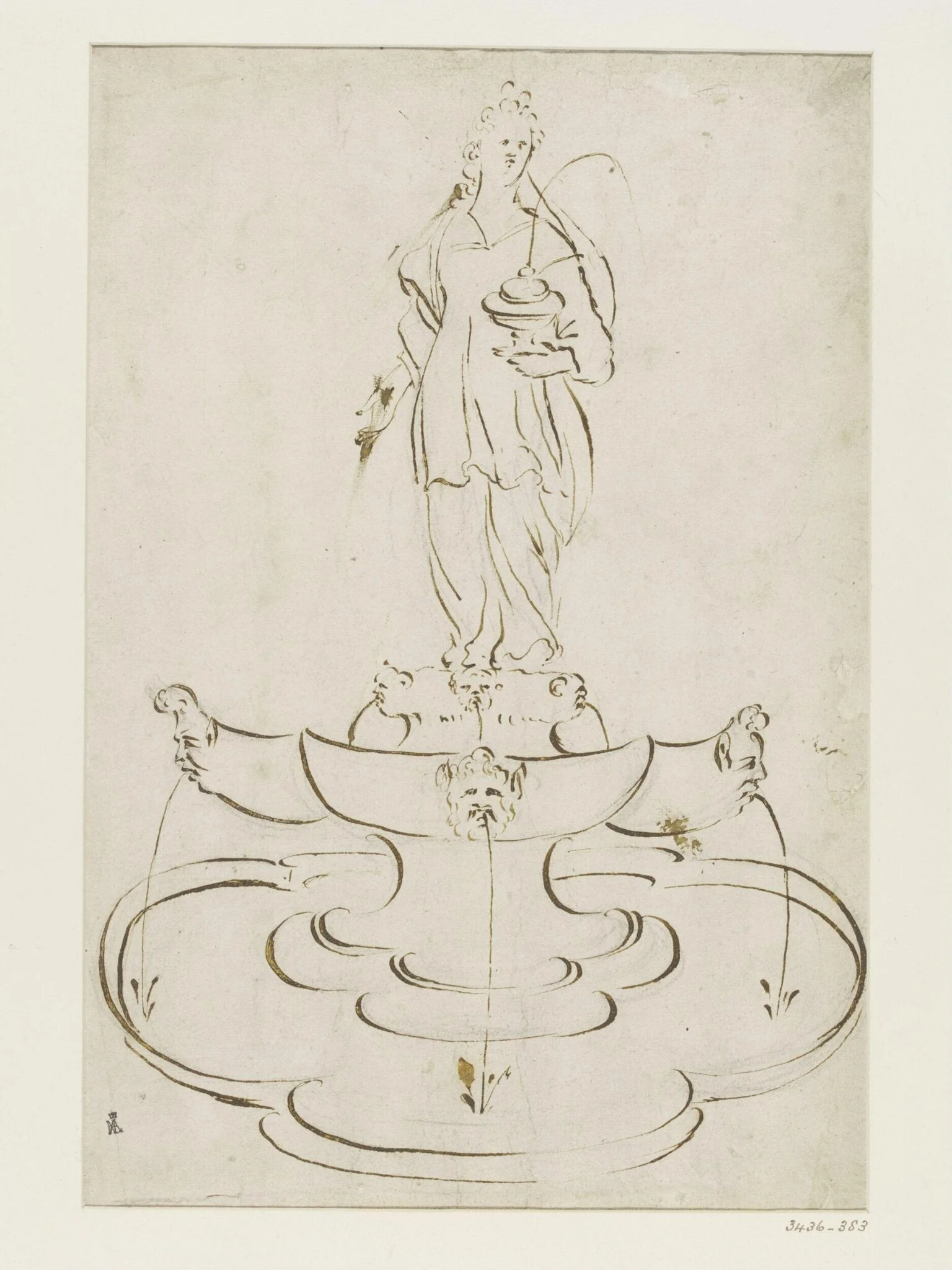 Design for a fountain, by Unknown, 1750