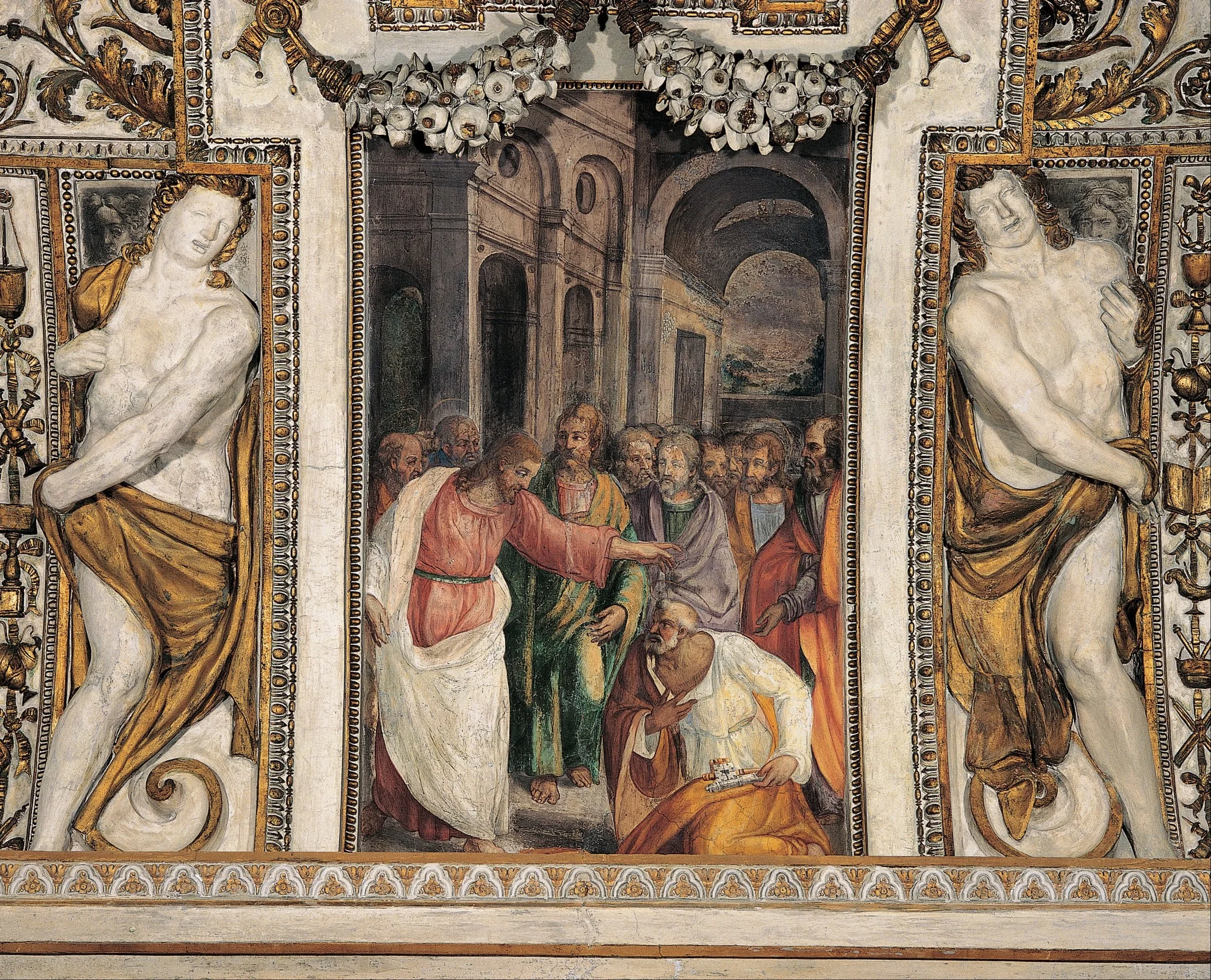 Deliver of the Keys to Saint Peter, by Michele Alberti, fresco, 1596