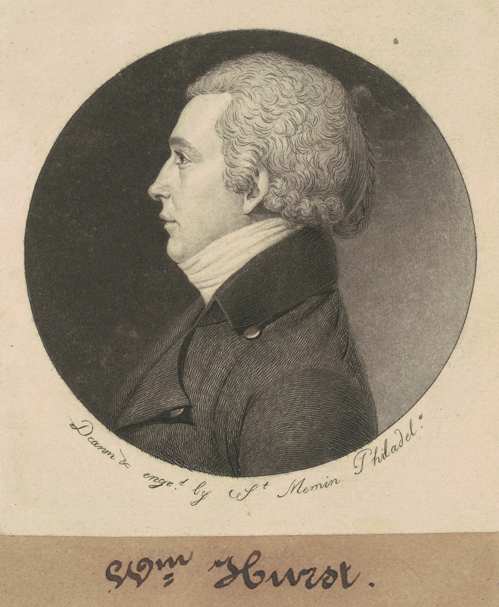 Jonathan Harvey Hurst, by Charles Balthazar Julien Févret de Saint-Mémin, ink, 1798