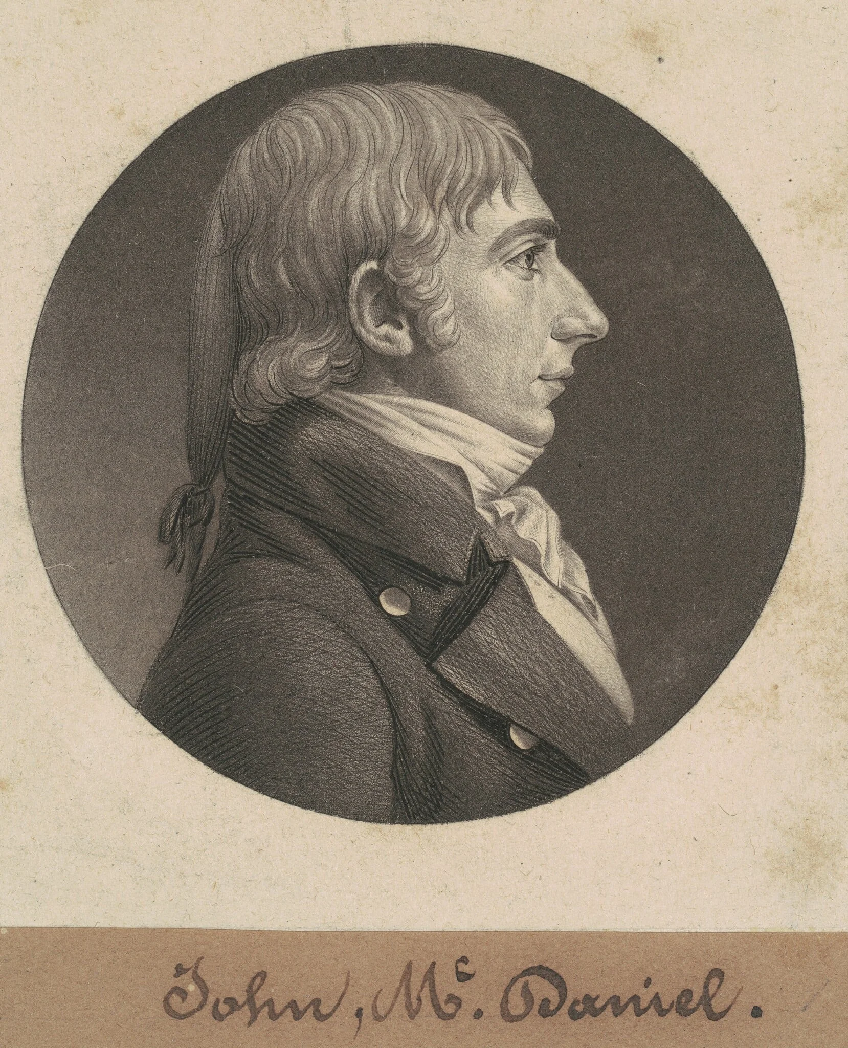 John McDaniel, by Charles Balthazar Julien Févret de Saint-Mémin, ink, 1806