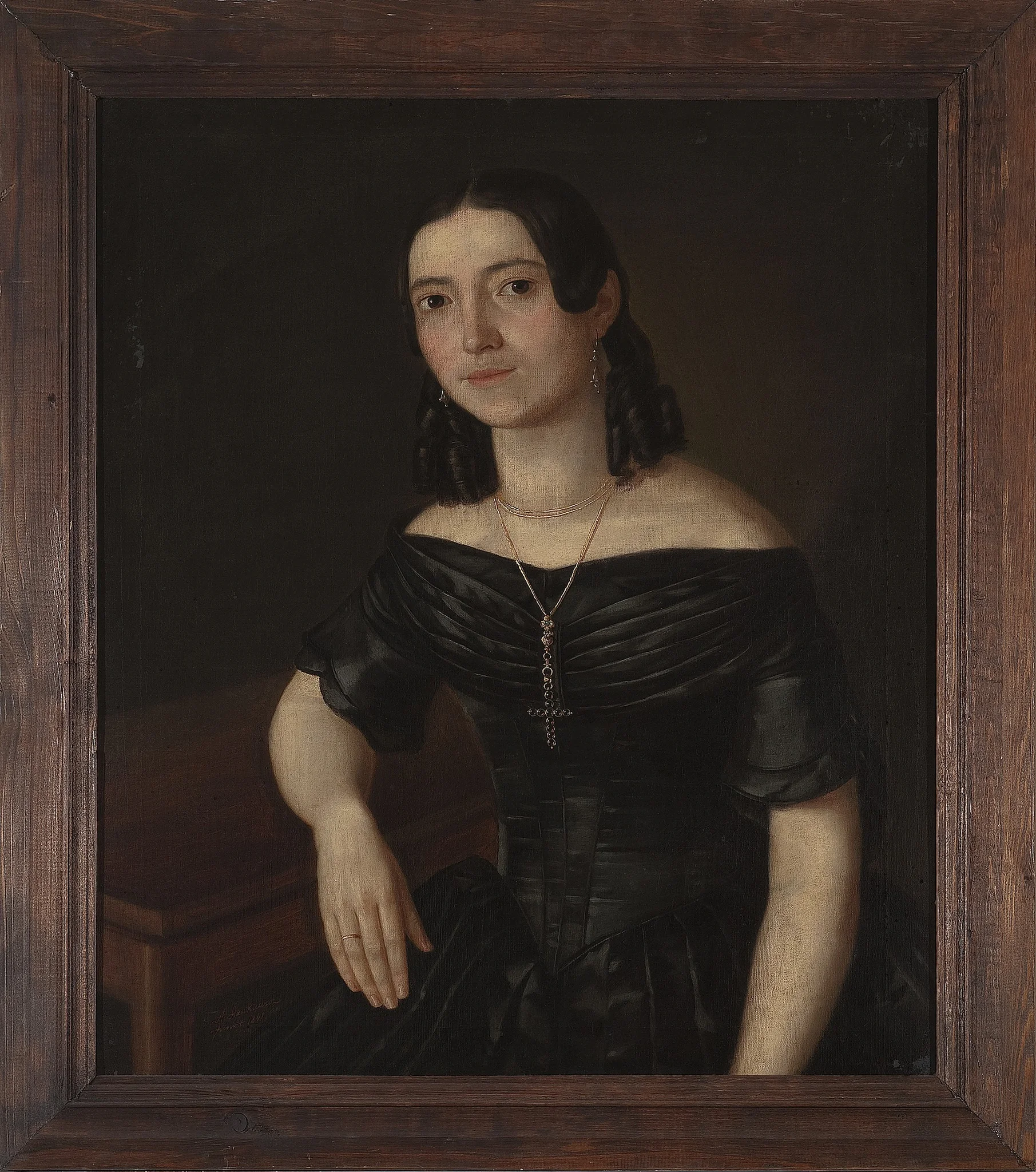 Portrait of a young woman, by Aleksander Stankiewicz, oil, 1841