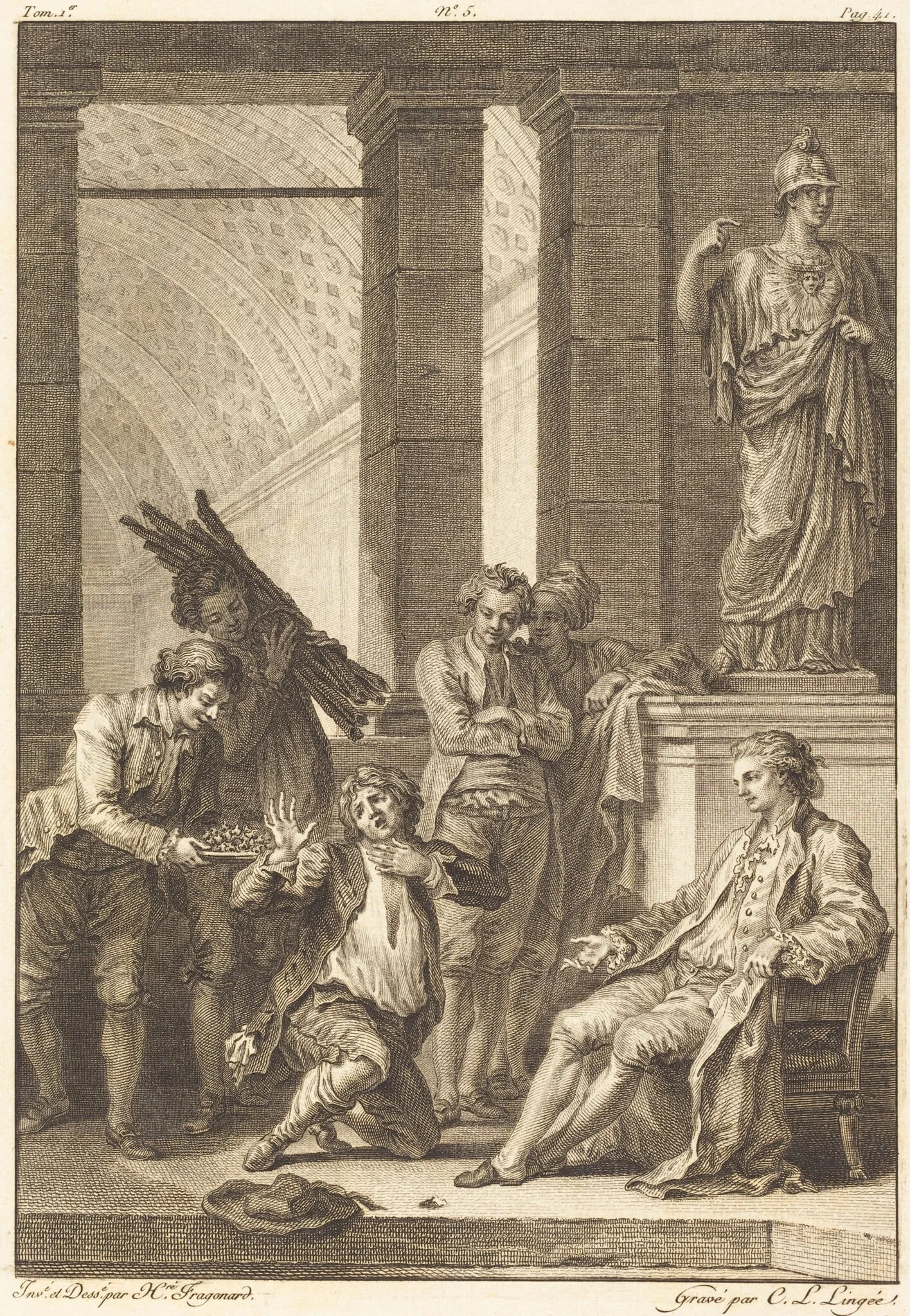 Le paysan, by Charles Louis Lingée, ink, 1784