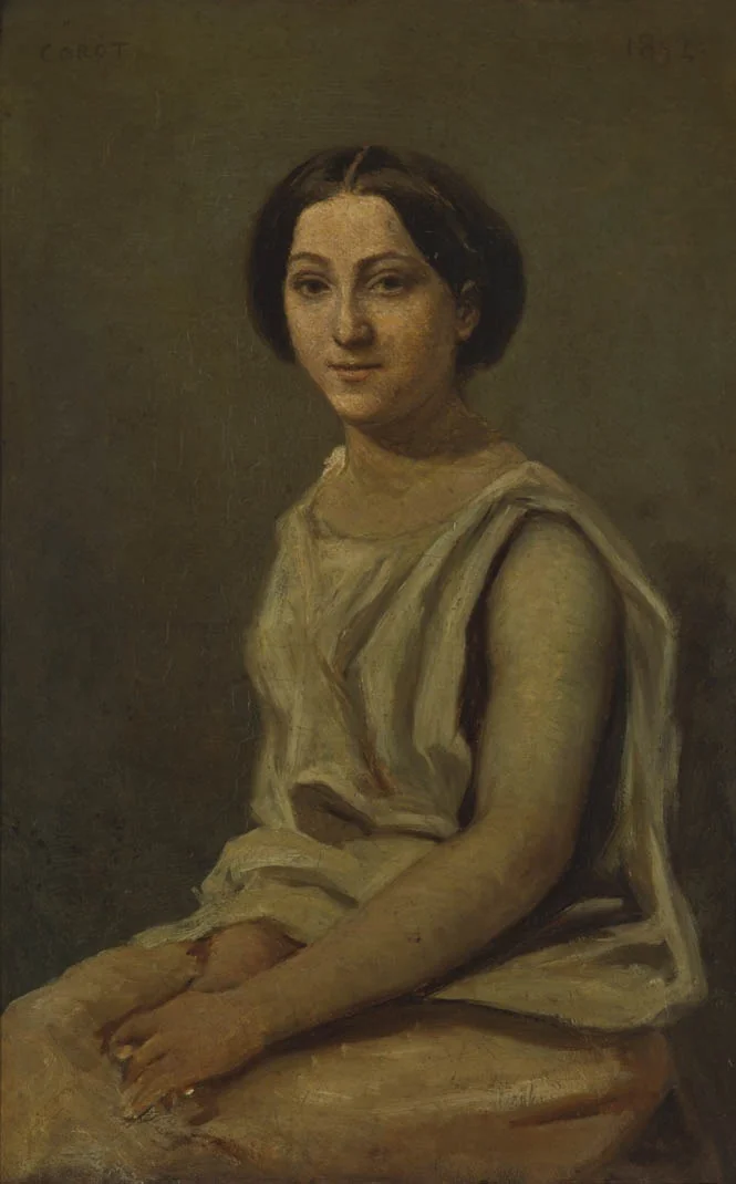 Louise Audiat, by Jean Baptiste Camille Corot, oil, 1852