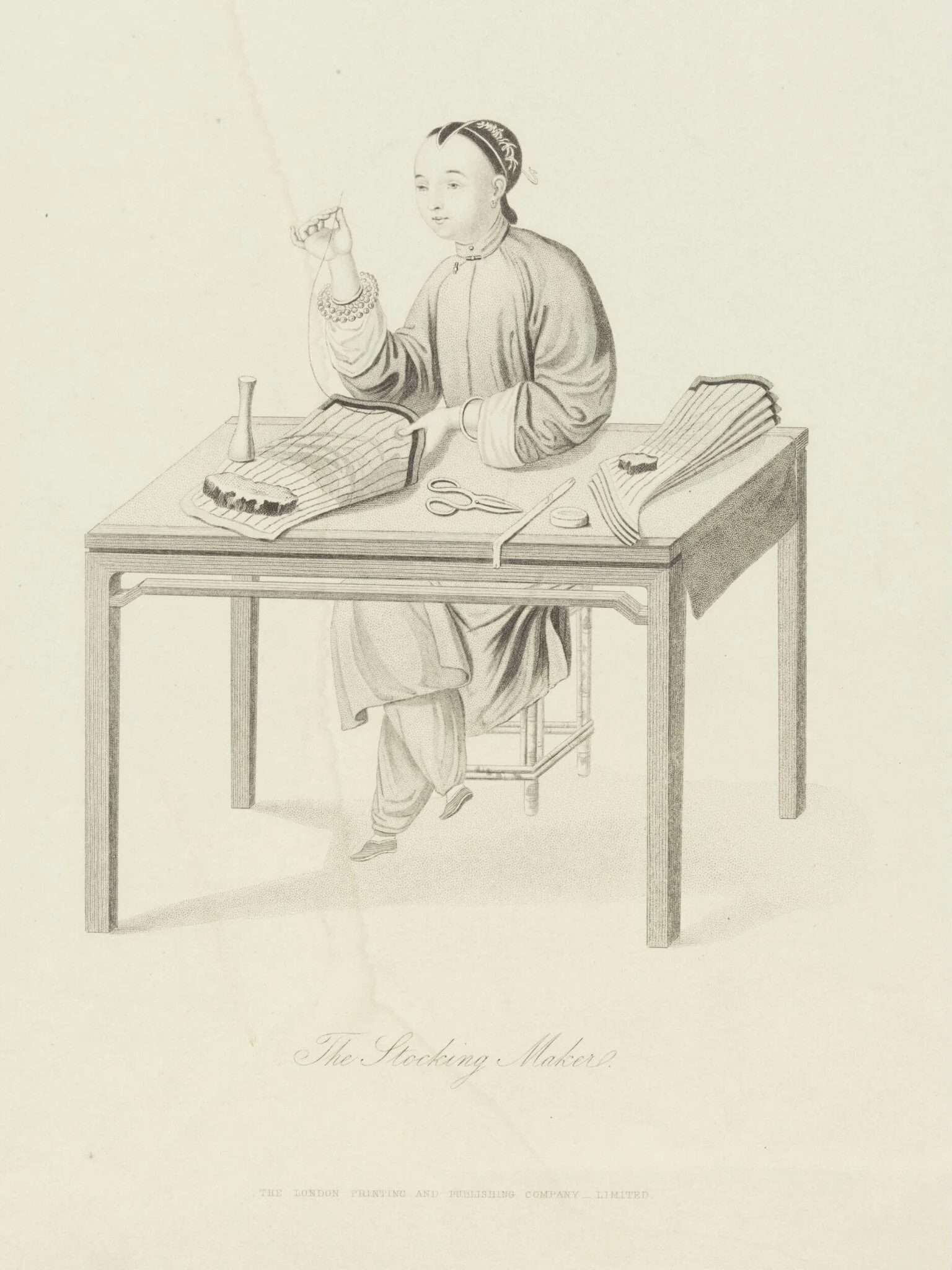 The Stocking-Maker, by The London Printing and Publishing Company, ink, 1814