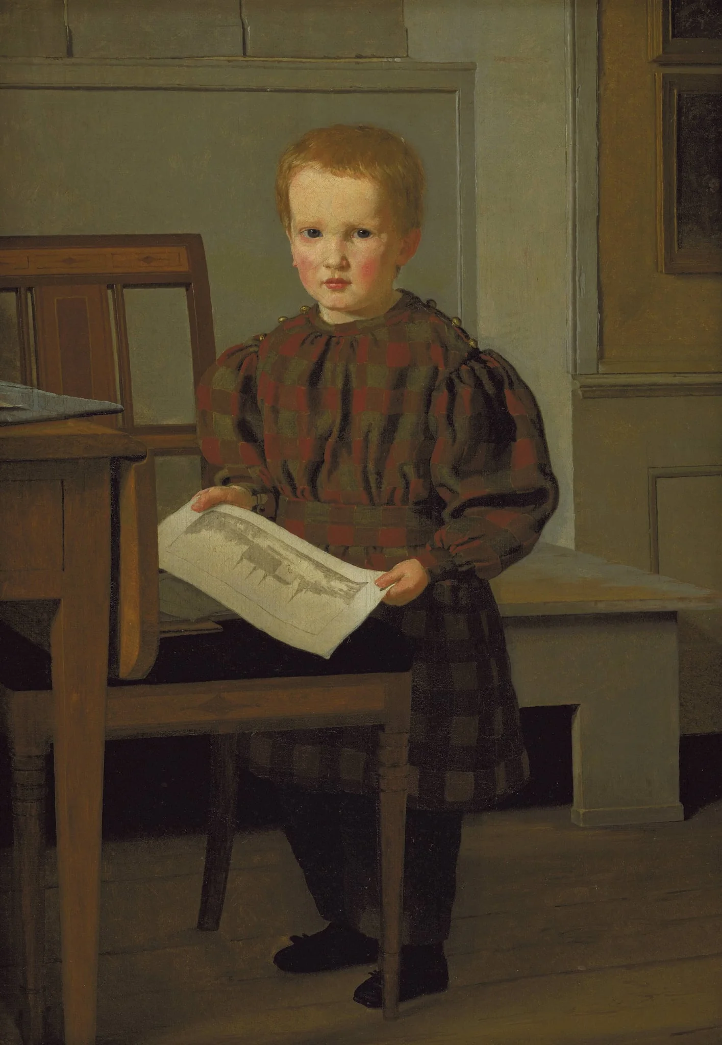 The Painter C.W. Eckersberg's Son Julius in his Fathers Studio, by Unknown, 1831