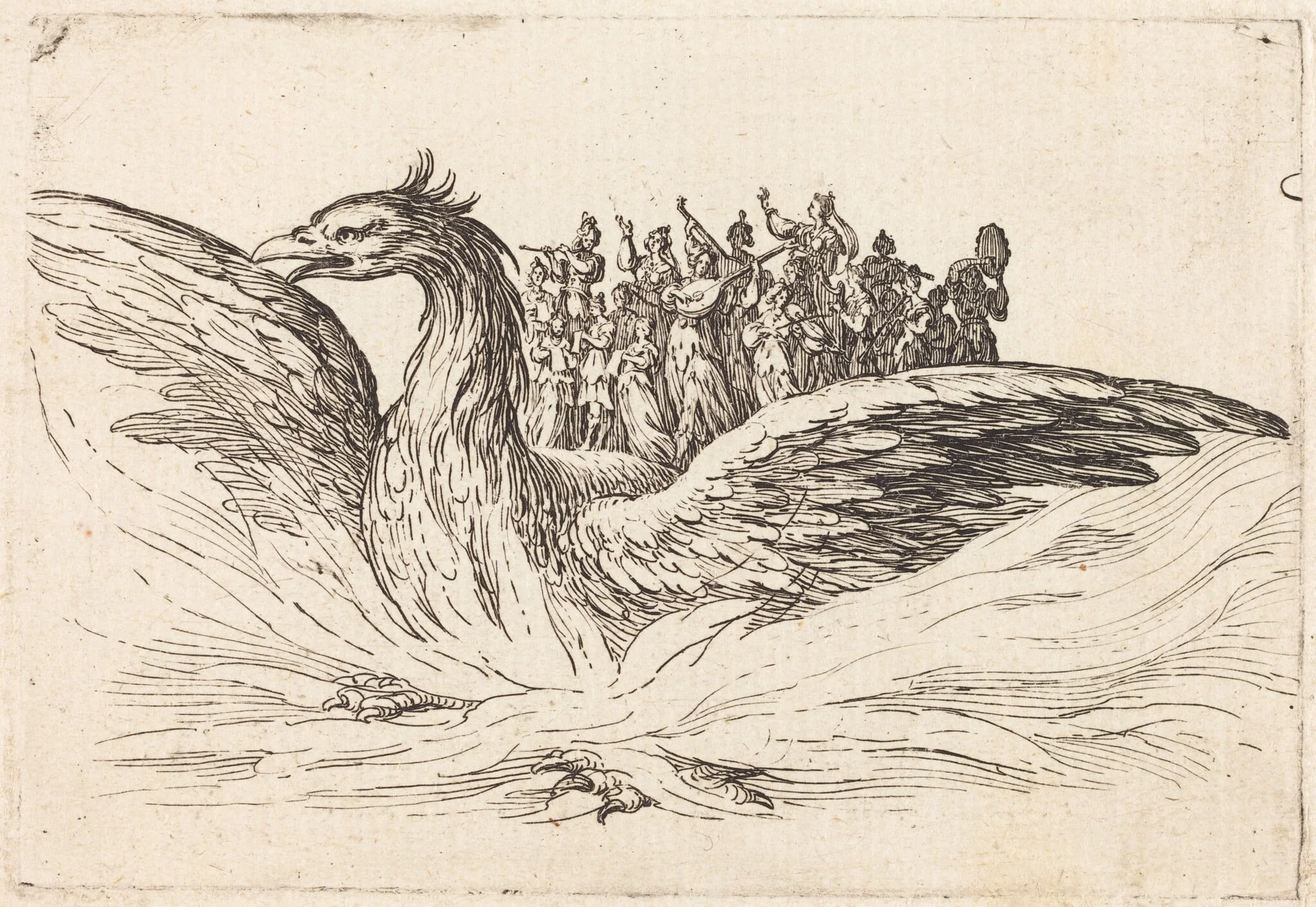 Entry of Monseigneur Henry de Lorraine, Marquis de Moy, under the Name of Pirandre, by Jacques Callot, ink, 1627