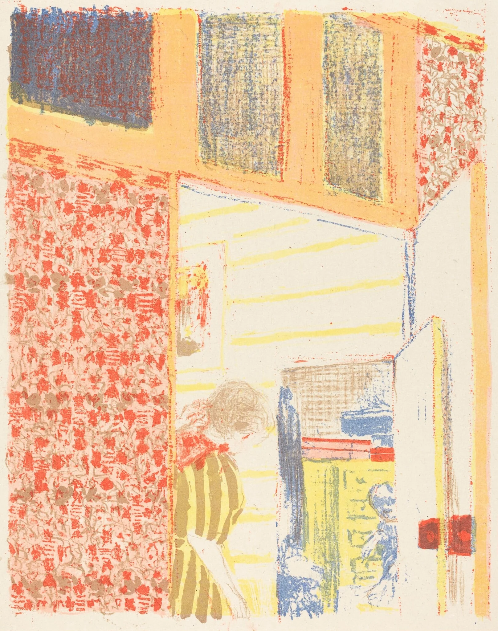 Interior with Pink Wallpaper II (Interieur aux tentures roses II), by Ambroise Vollard, ink, 1896