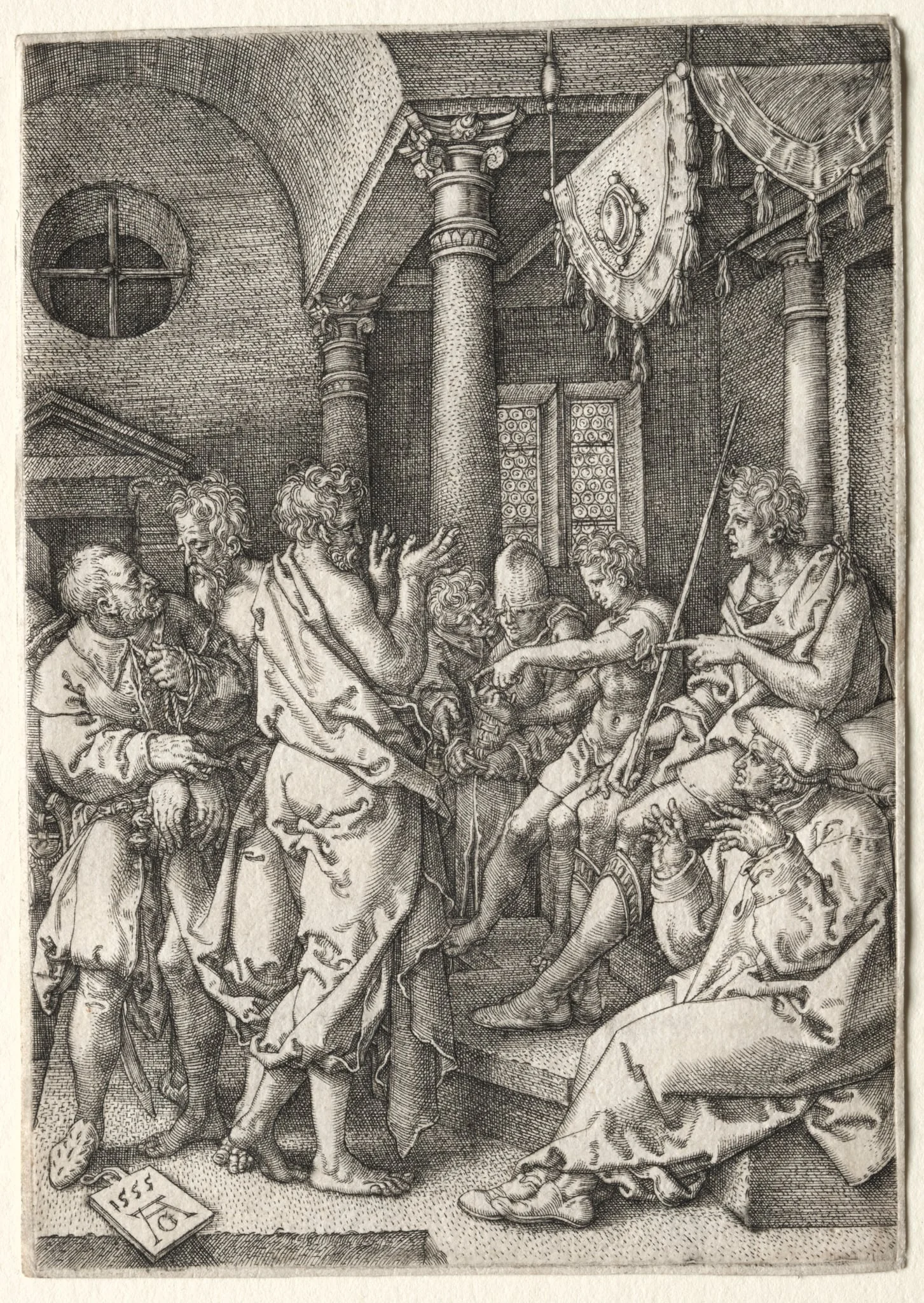The Story of Susanna: Daniel Cross-Examining the Elders, by Heinrich Aldegrever, 1504