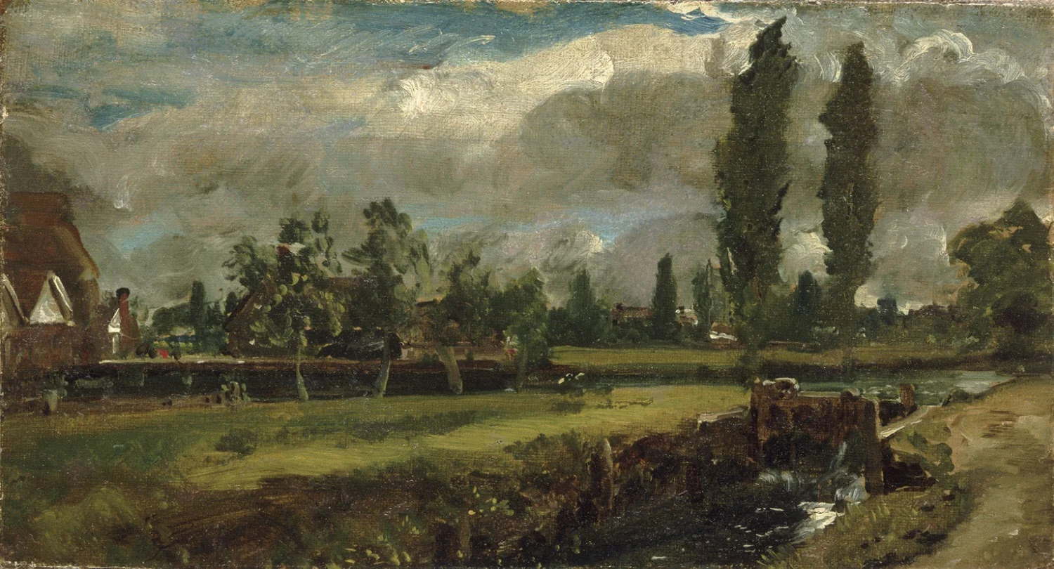 Landscape with a River, by John Constable, oil, 1816