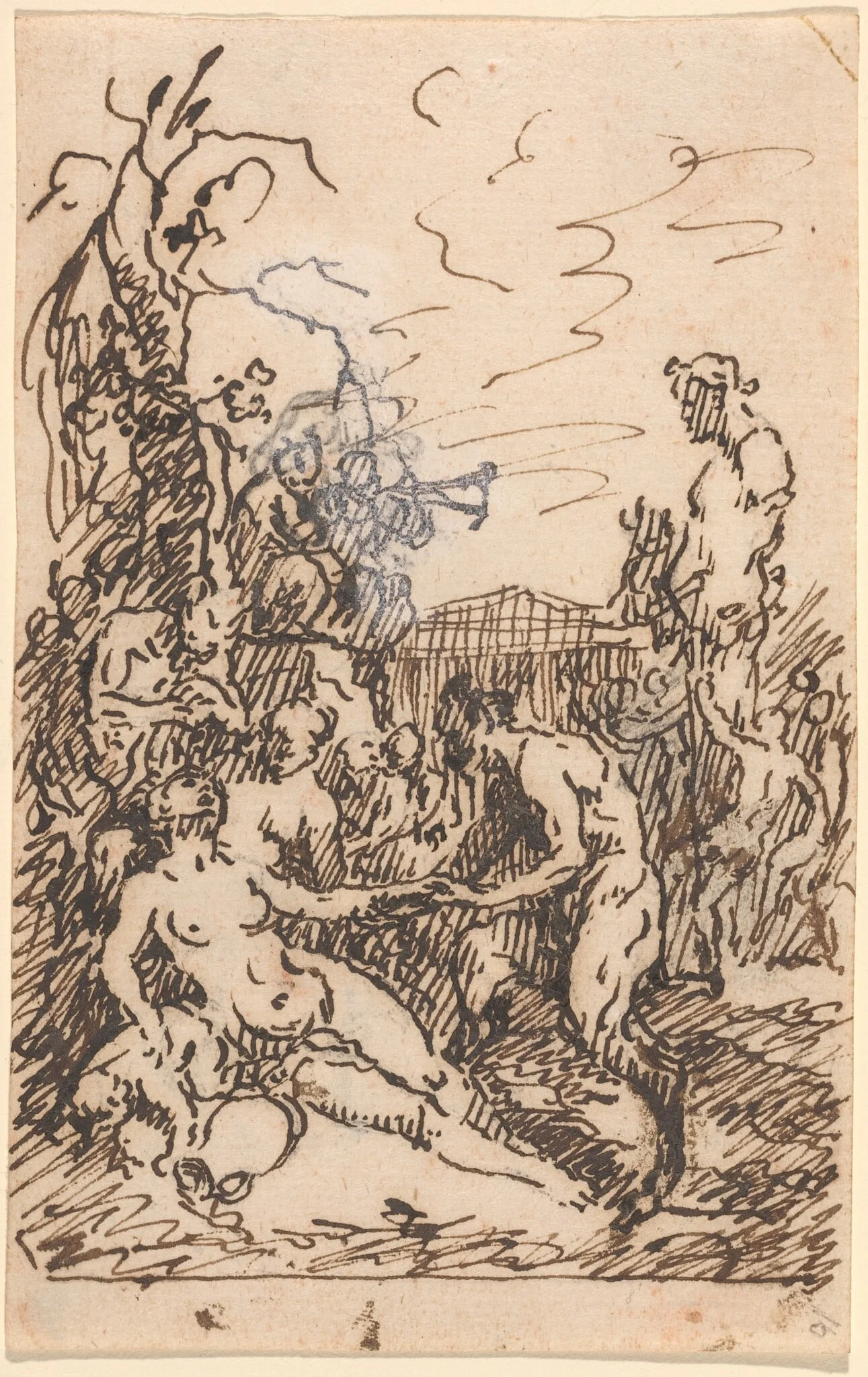 Satyrs and Nymphs, by Martin Johann Schmidt, ink, 1765