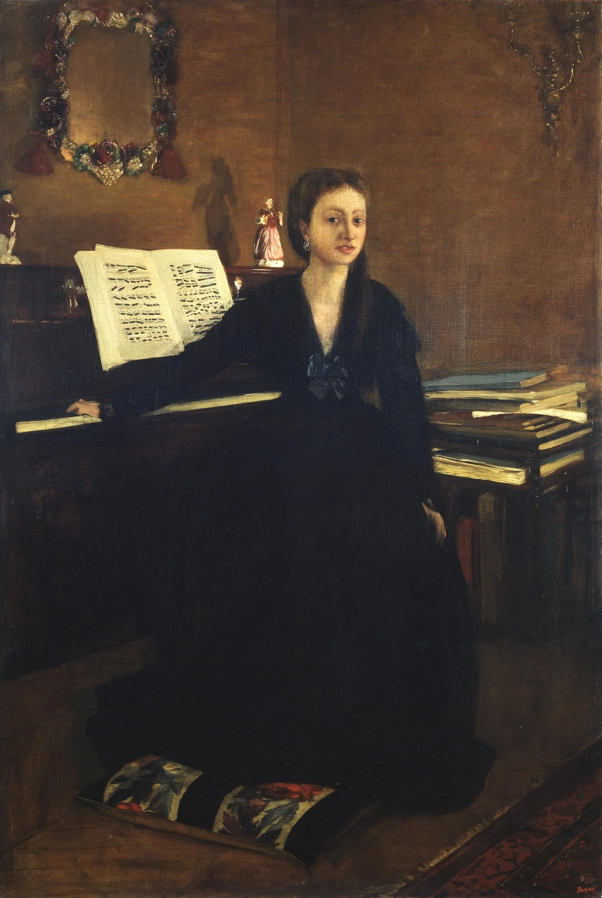 Madame Camus at the Piano, by Edgar Degas, oil, 1869