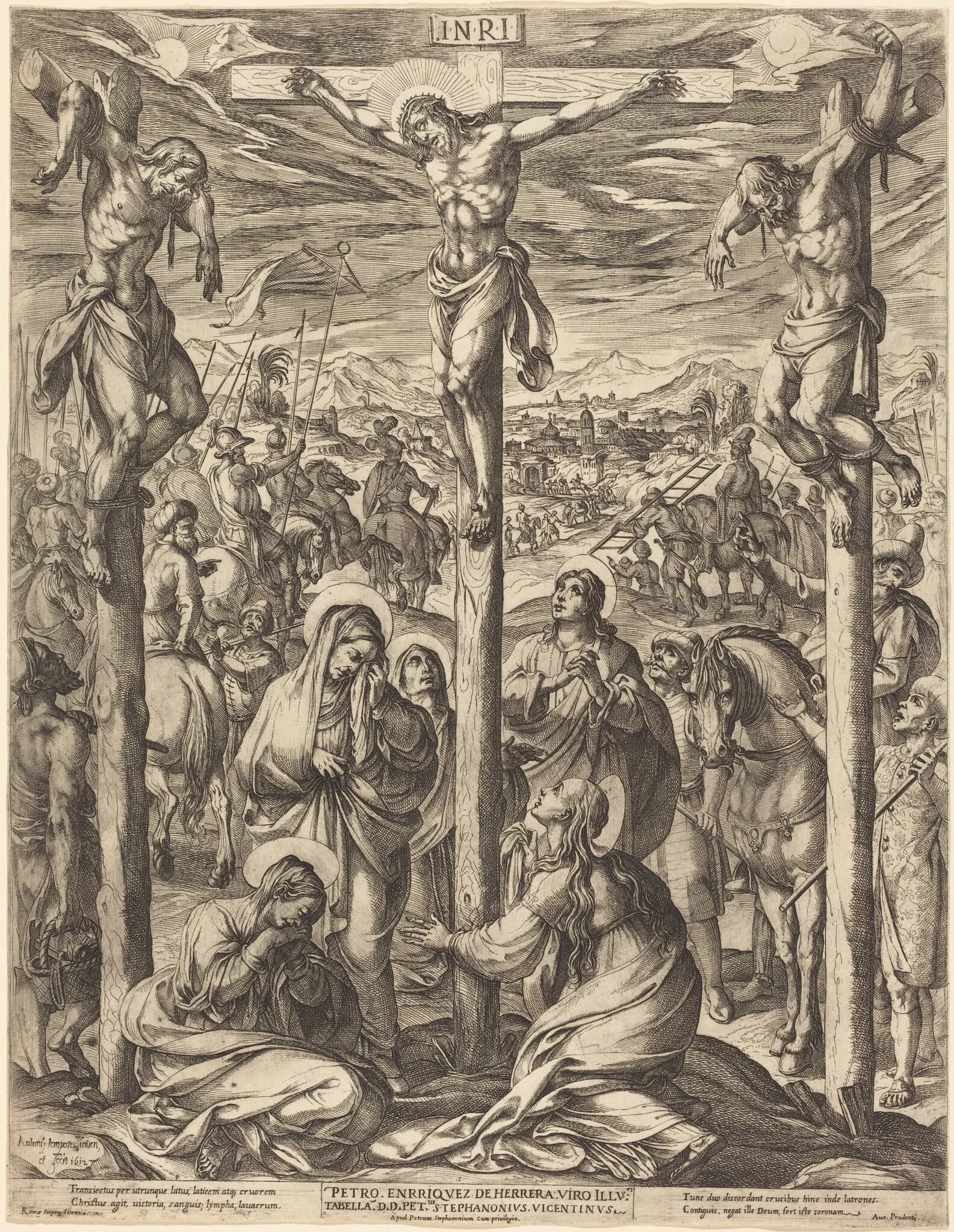 The Crucifixion, by Antonio Tempesta, ink, 1612