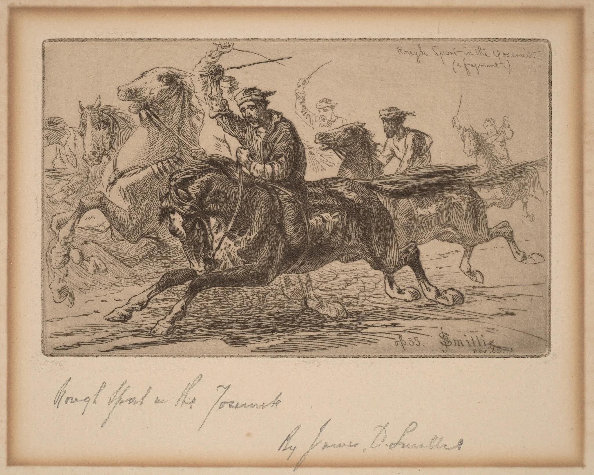 Rough Sport in the Yosemite, by James David Smillie, ink, 1885