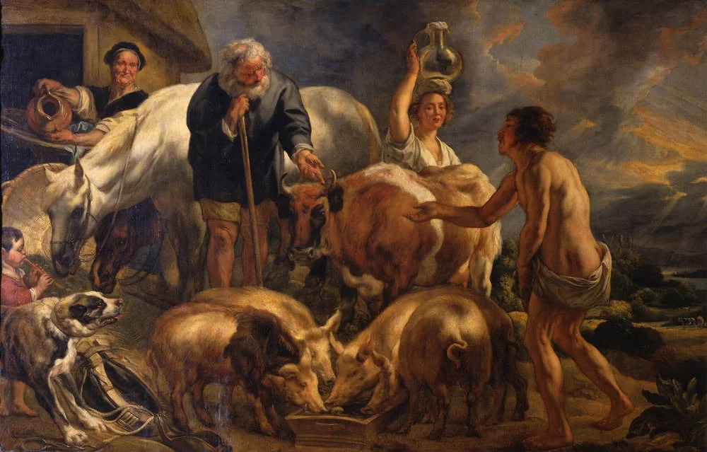 The prodigal son, by Jacob Jordaens, oil, 1640