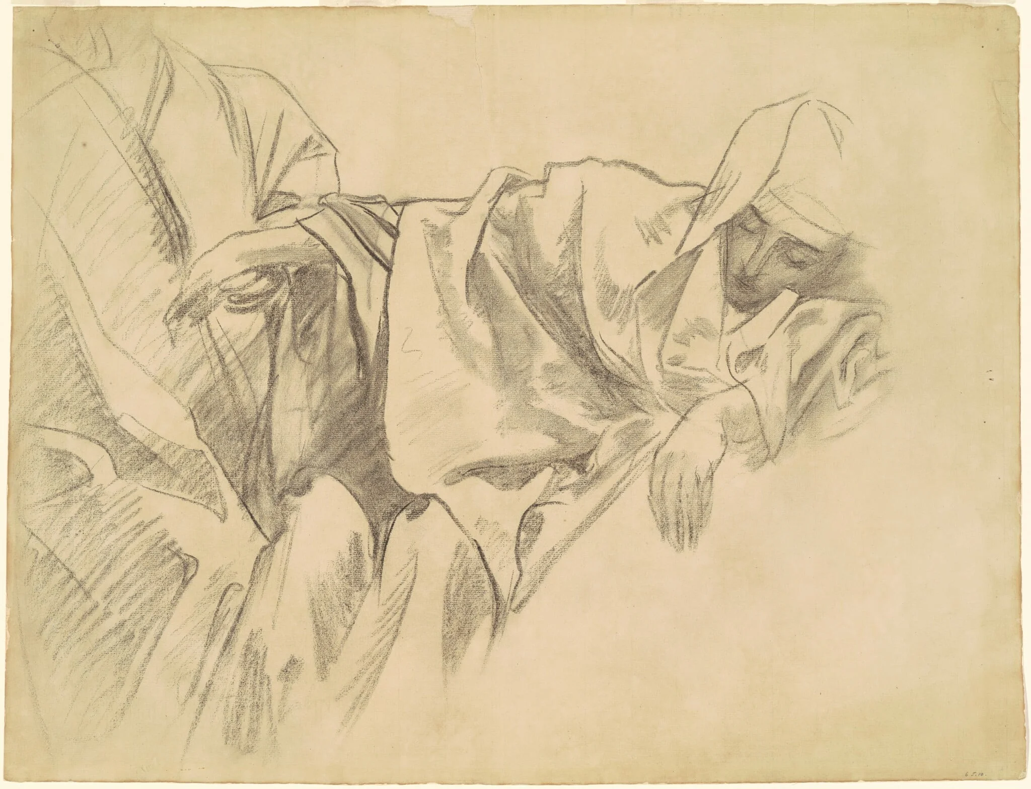 Study of the Crucifixion for "Fifteen Mysteries of the Rosary", by John Singer Sargent, charcoal, 1910