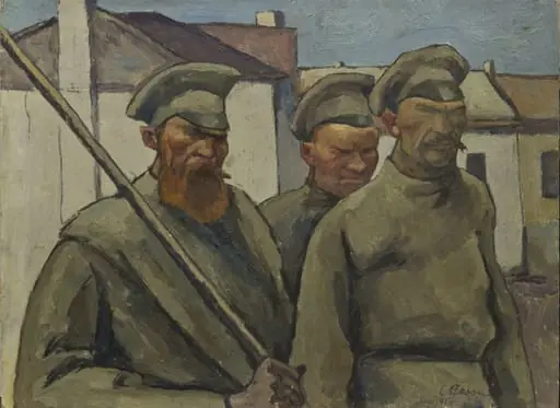 Soldați din timpul revoluției rusești la Iași, 1917