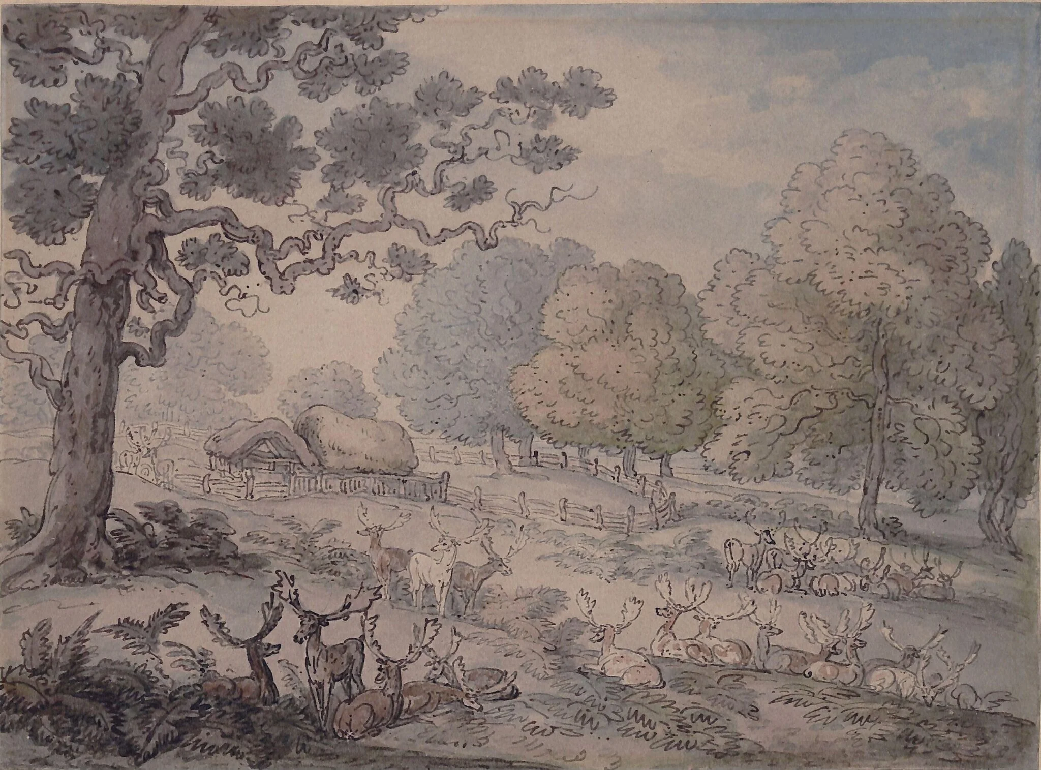Deer Park, Richmond, by Thomas Rowlandson, watercolor, 1780