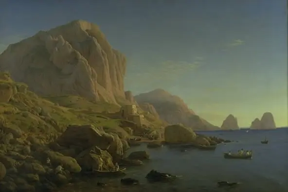 A Rocky Coast, Capri. Soon after Sunrise