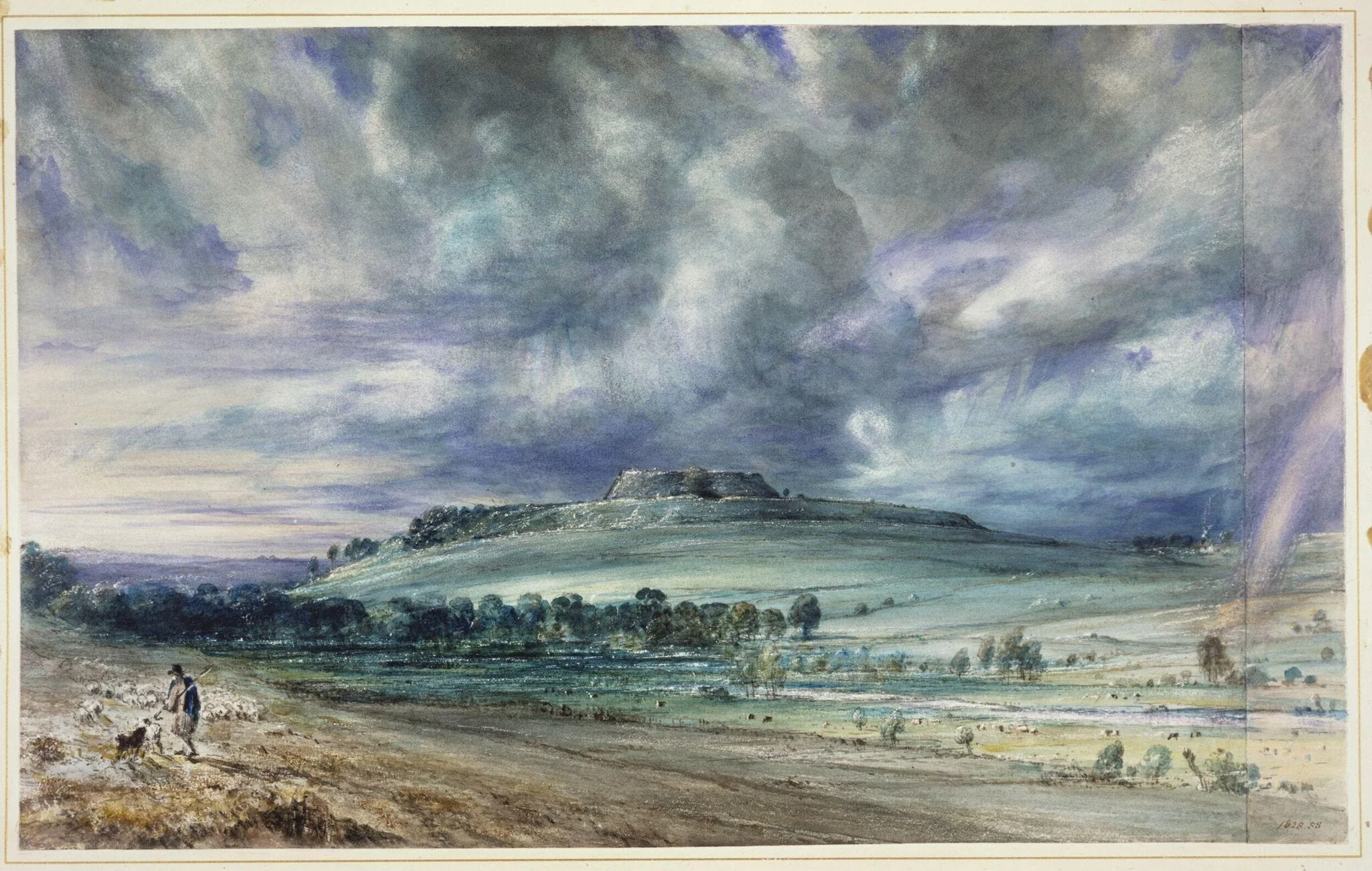 Old Sarum, by John Constable, watercolor, 1834