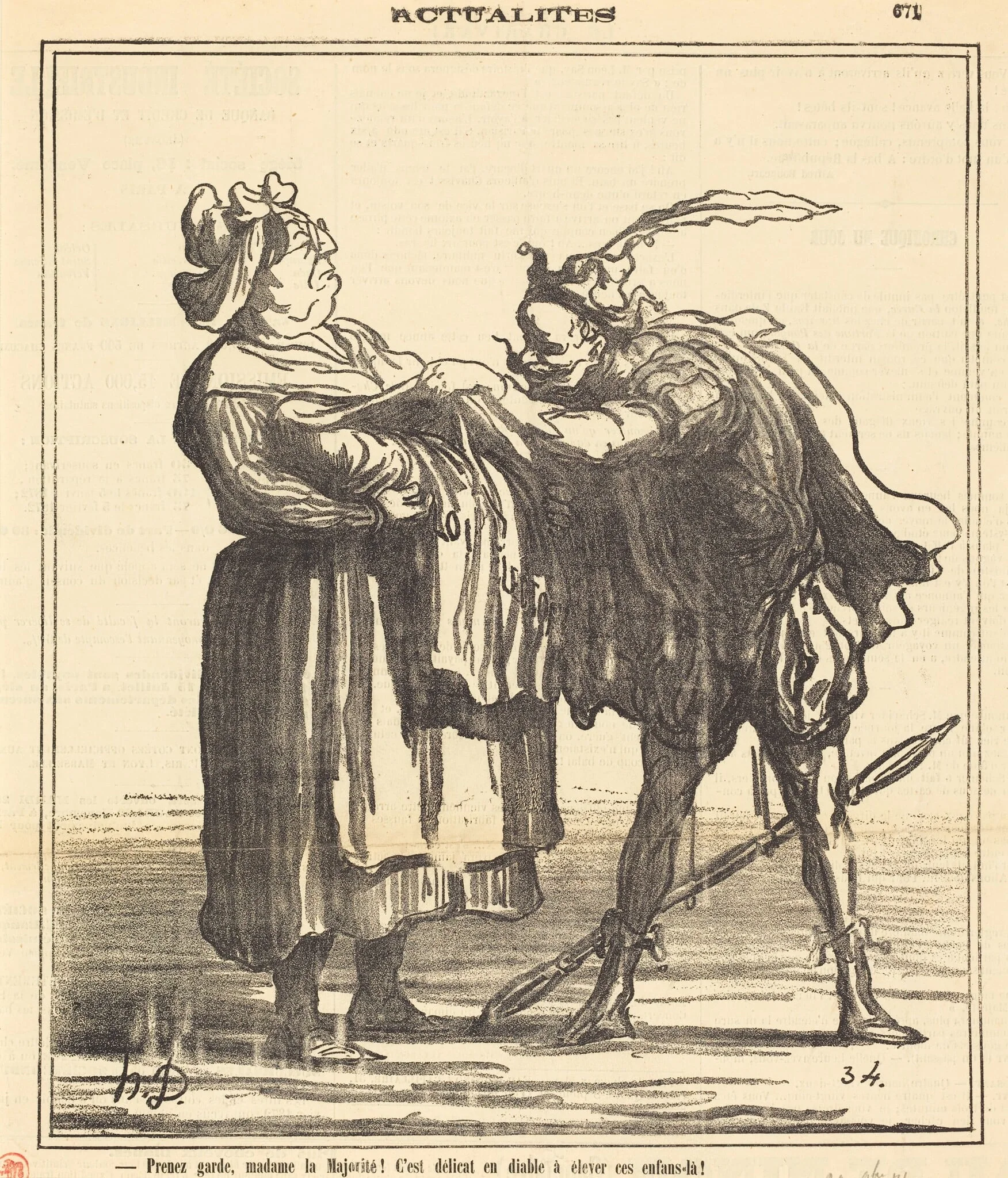 Prenez garde, madame la Majorité!, by Honoré Daumier, 1871