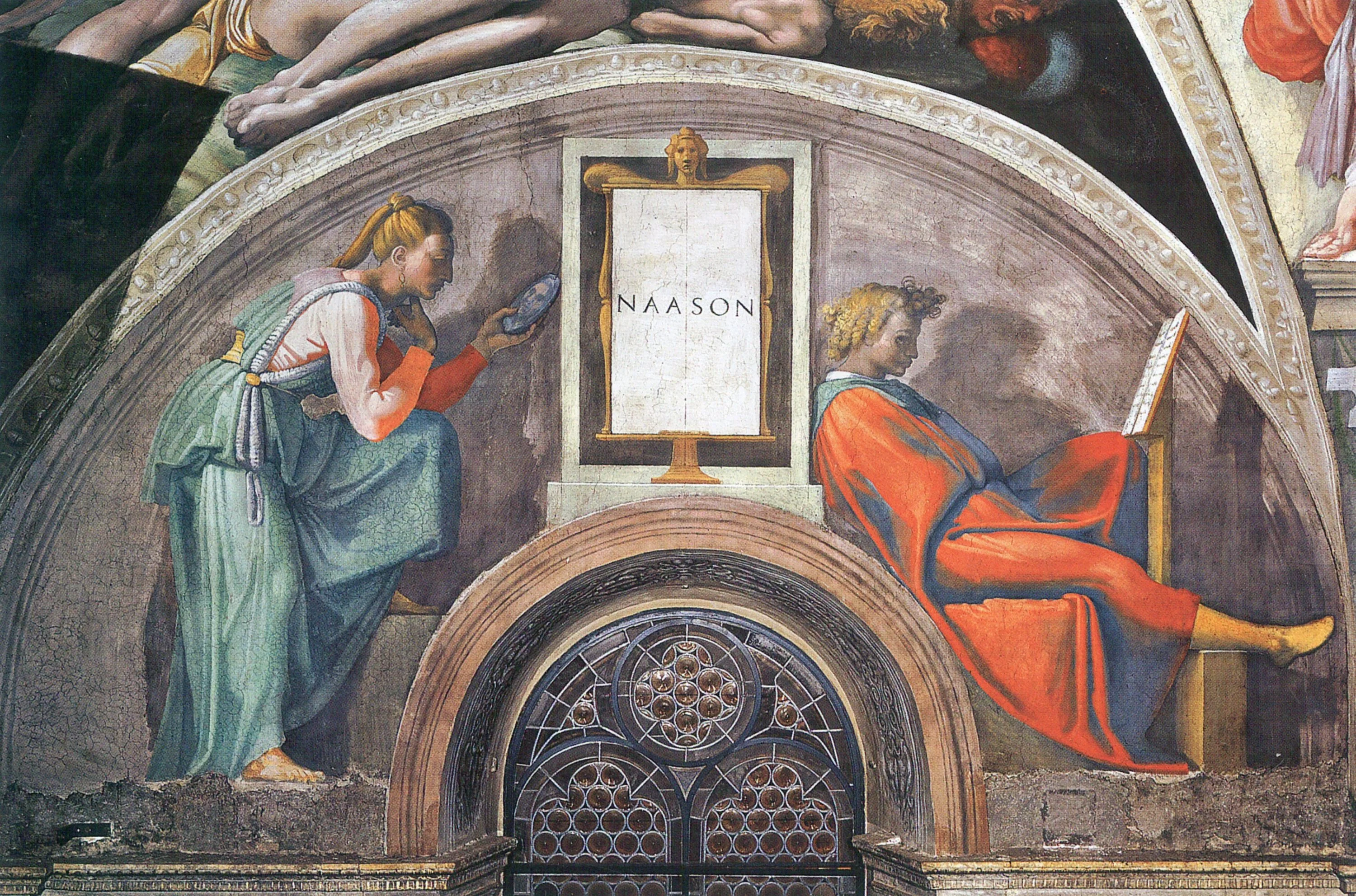 Nahshon, by Michelangelo, fresco, 1511