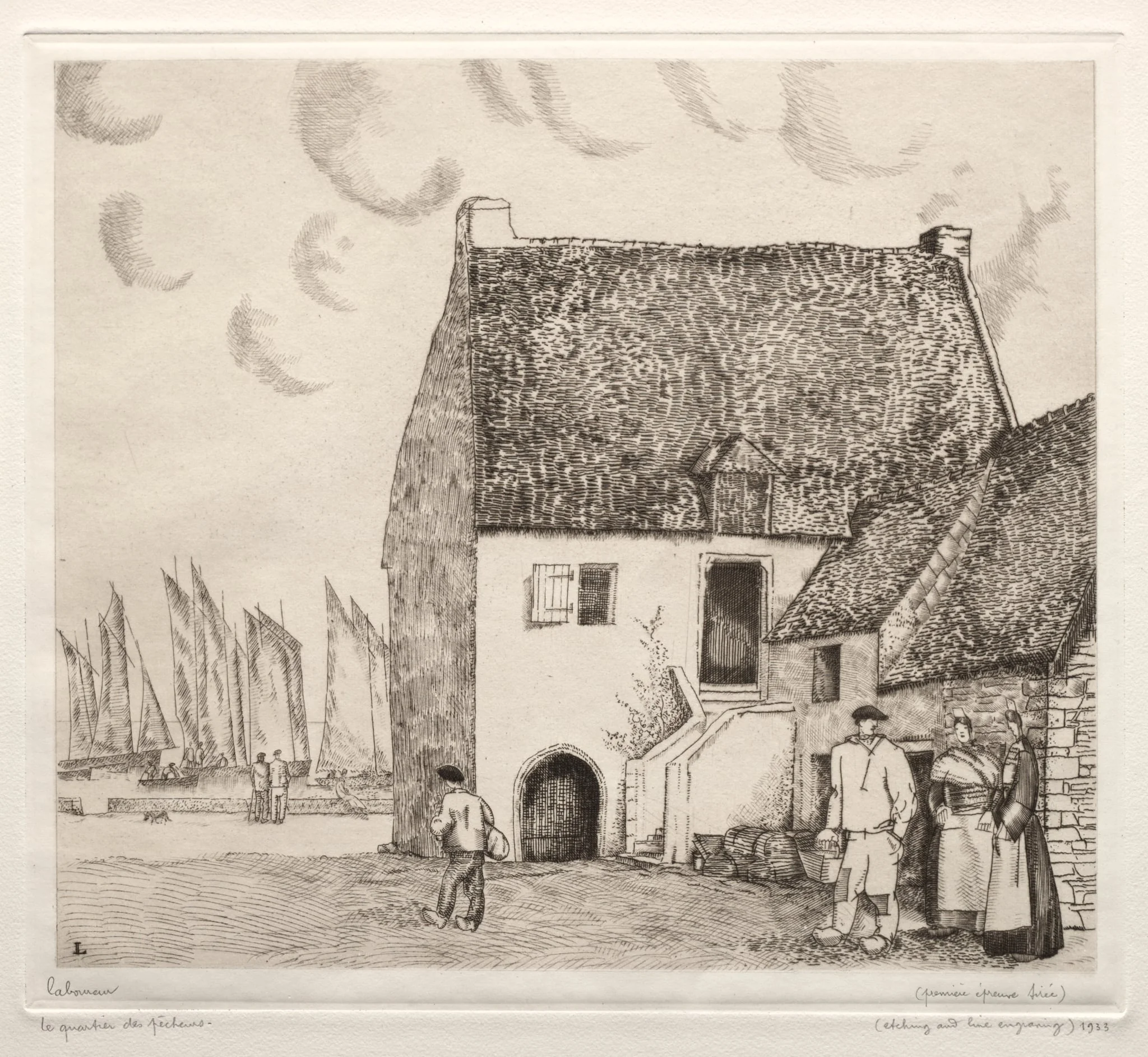 Fishermen's Quarters, by Jean-Émile Laboureur, 1933