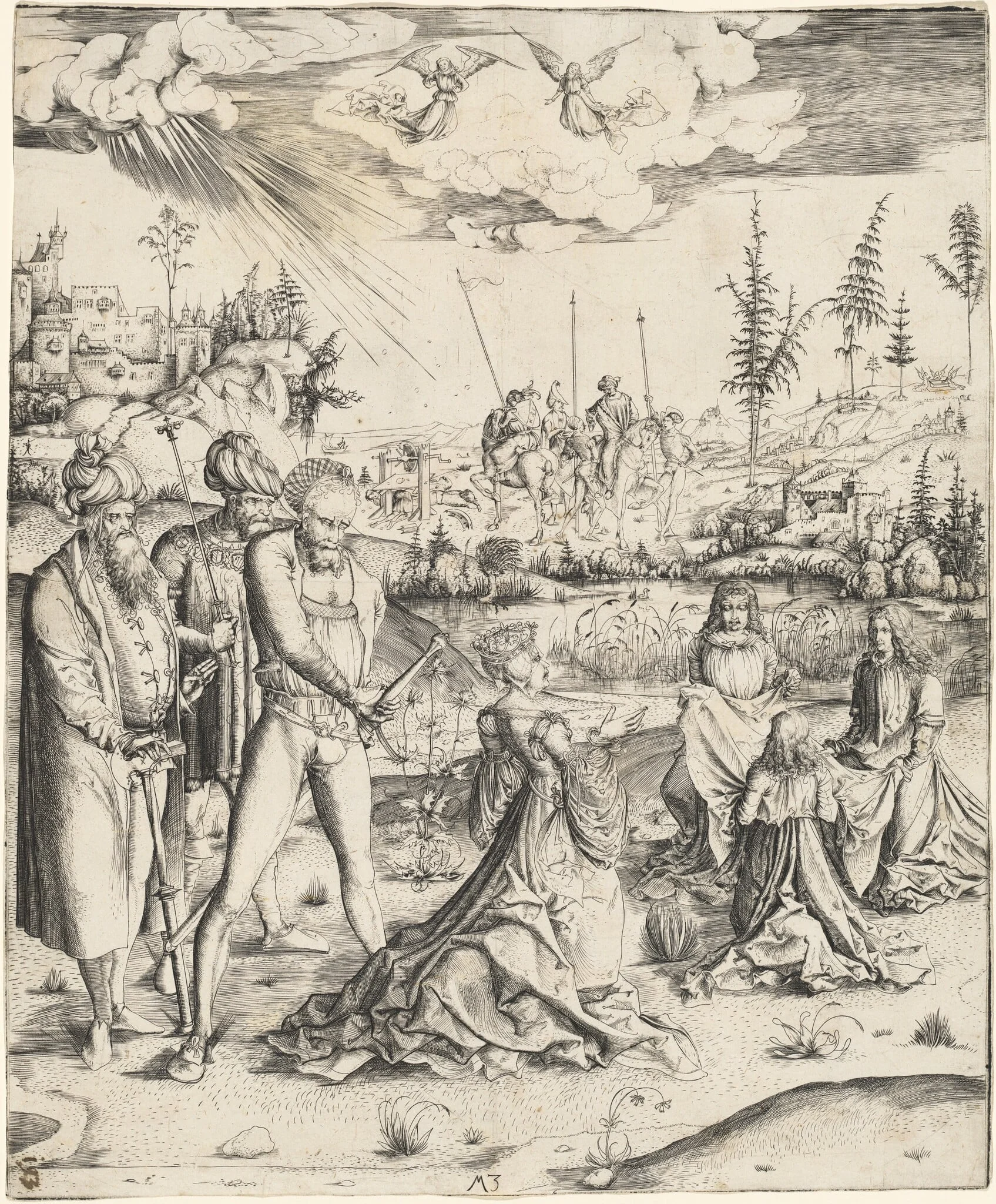 The Martyrdom of Saint Catherine, by Master MZ, ink, 1500