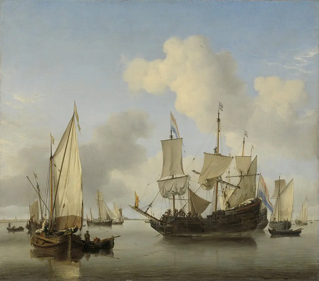 Ships anchored offshore
