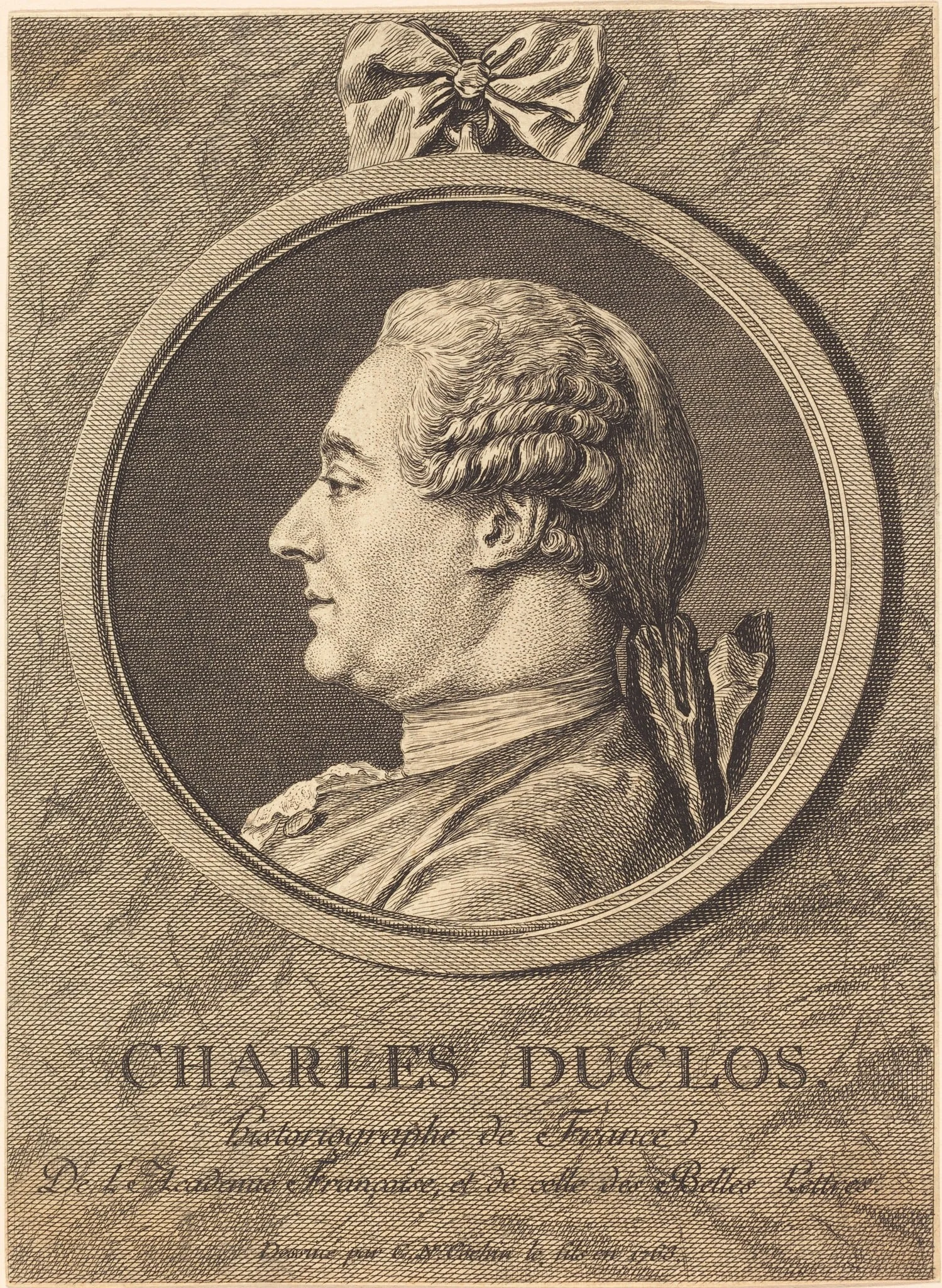 Charles Duclos, by Charles-Nicolas Cochin II, ink, 1763
