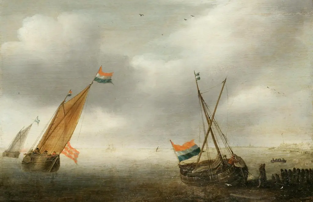 Calm Sea with Two Sailing Vessels