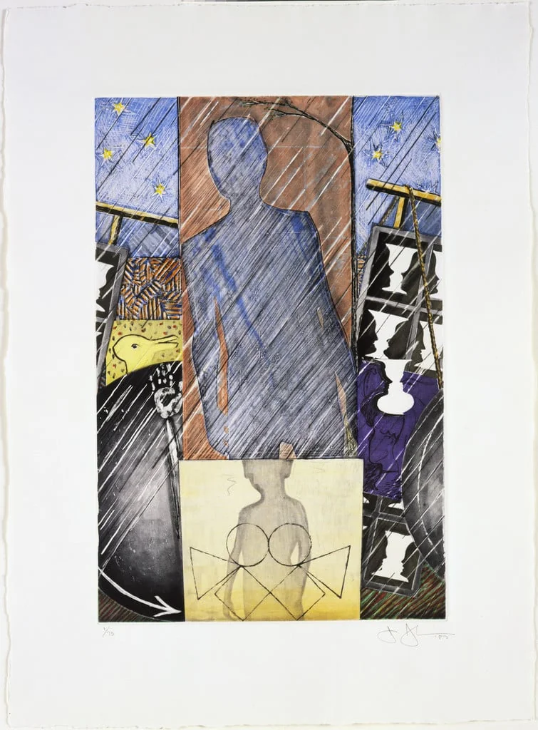 Untitled, by Jasper Johns, ink, 1987
