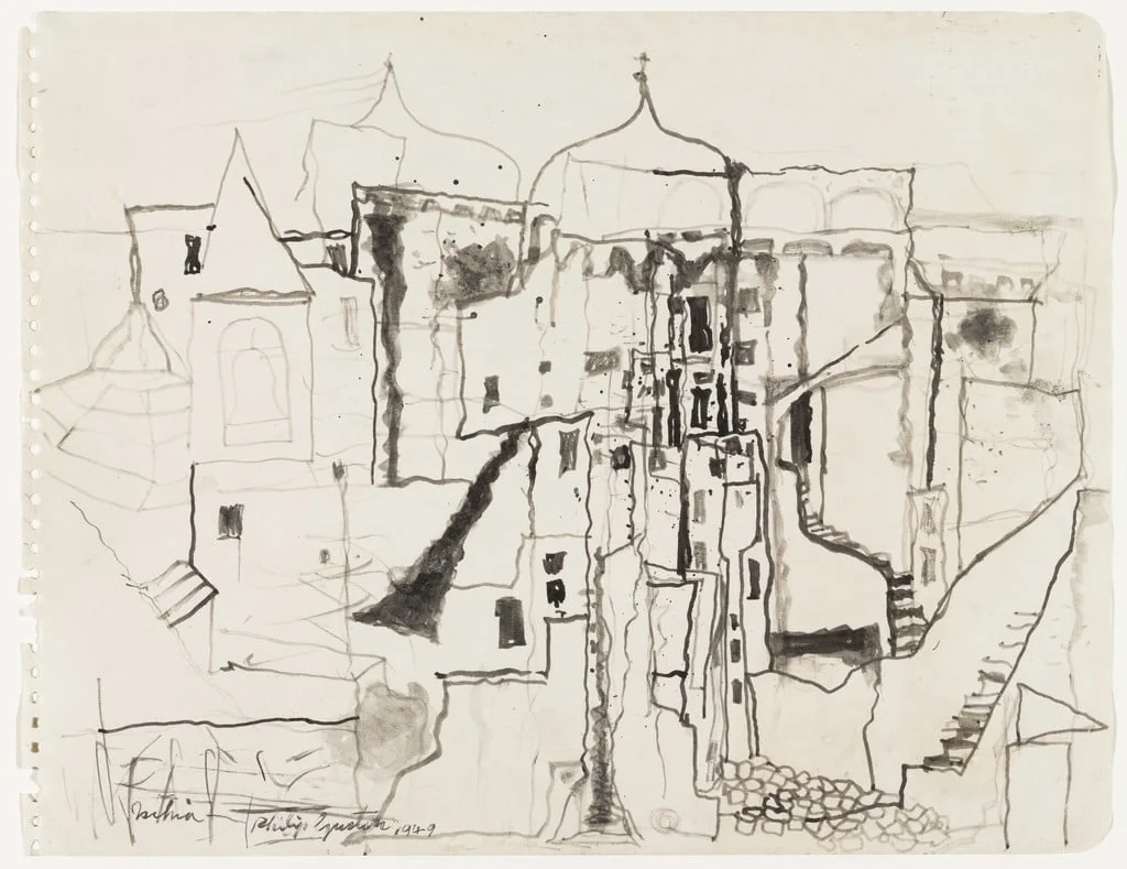 Untitled, by Philip Guston, ink, 1949