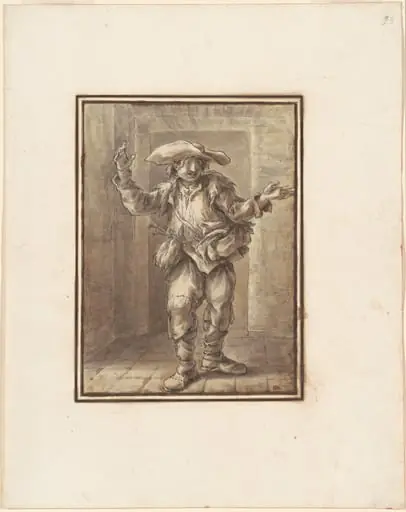 Caricature of a Peasant with a Broad Hat