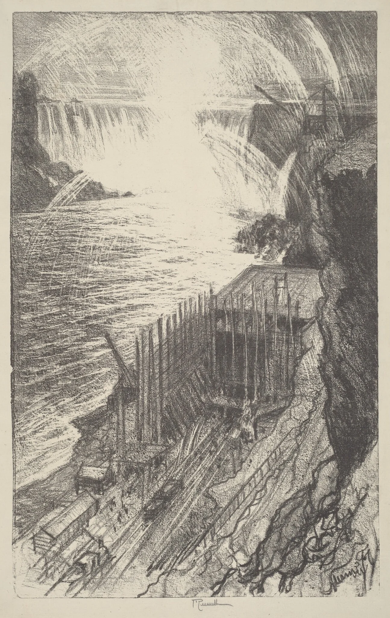 Niagara Rainbows, by Joseph Pennell, ink, 1910